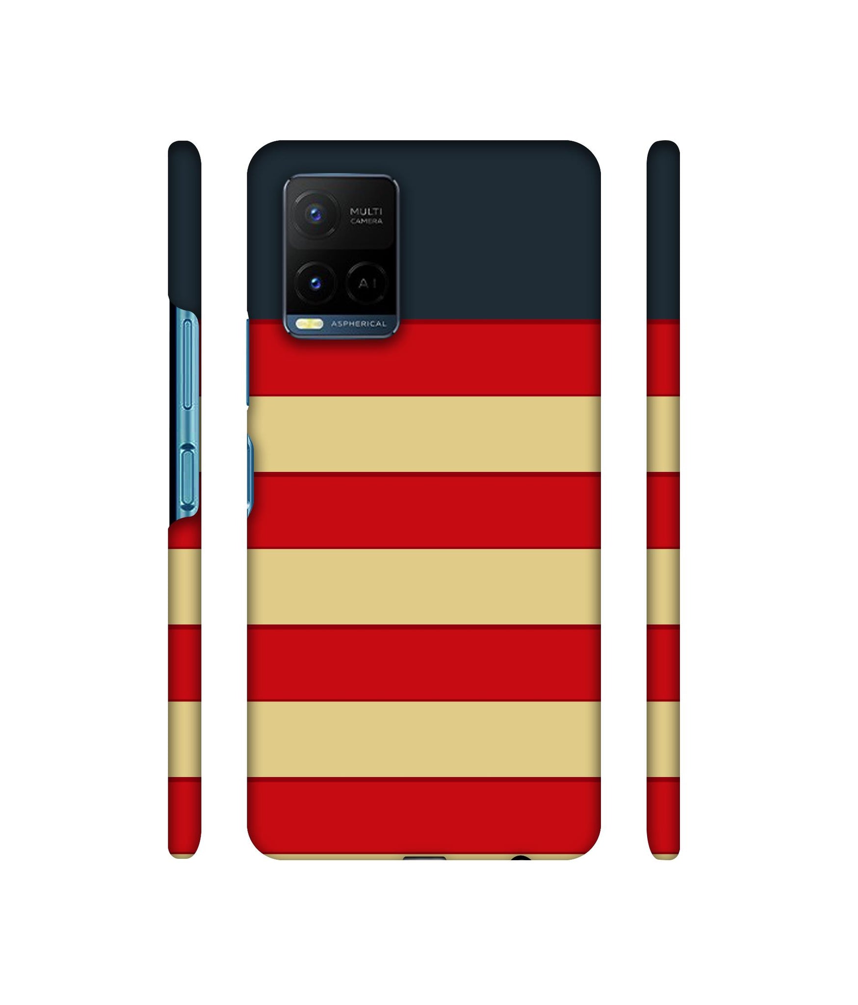 Multicolor Lines Designer Hard Back Cover for Vivo Y21