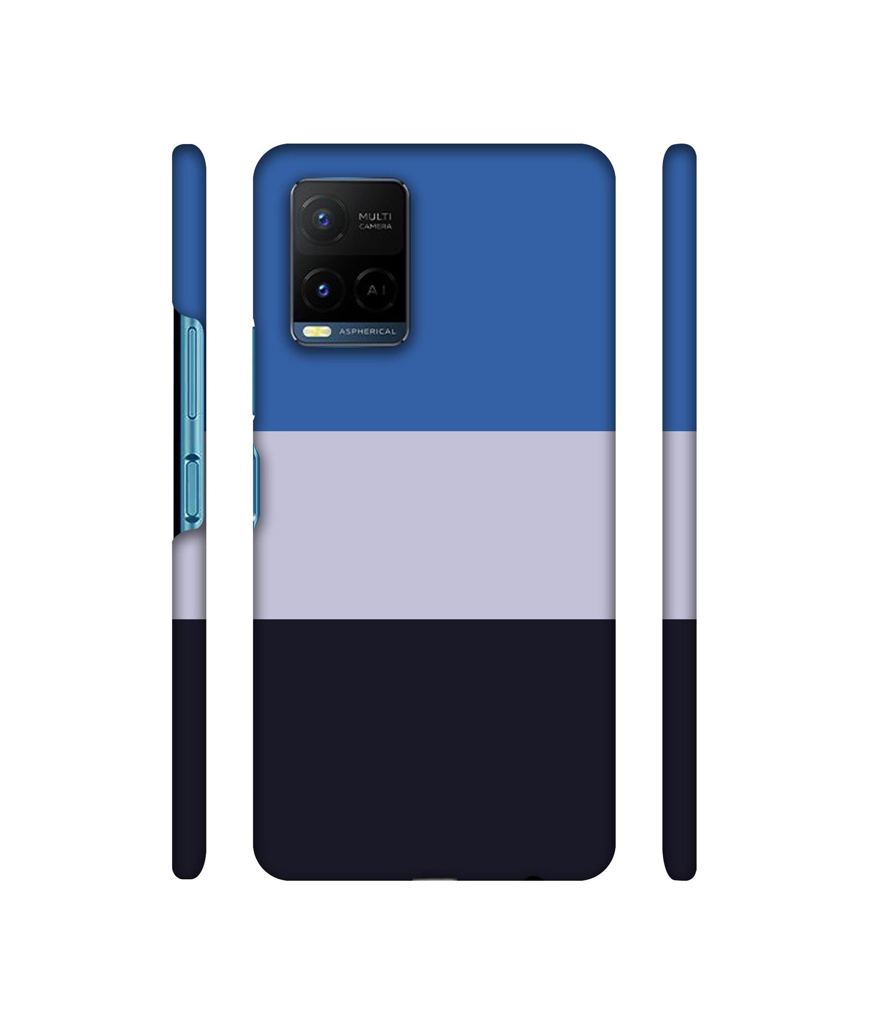 Three Colour Straps Designer Hard Back Cover for Vivo Y21