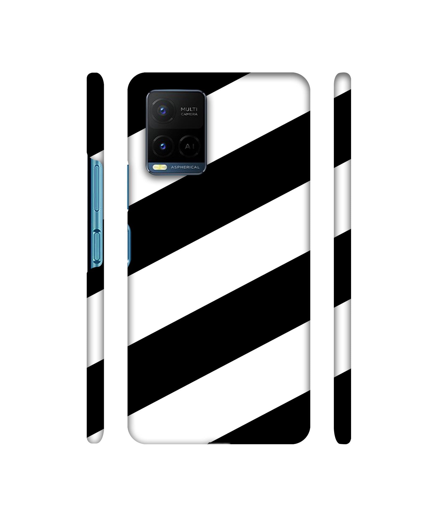 Black & White Line Designer Hard Back Cover for Vivo Y21