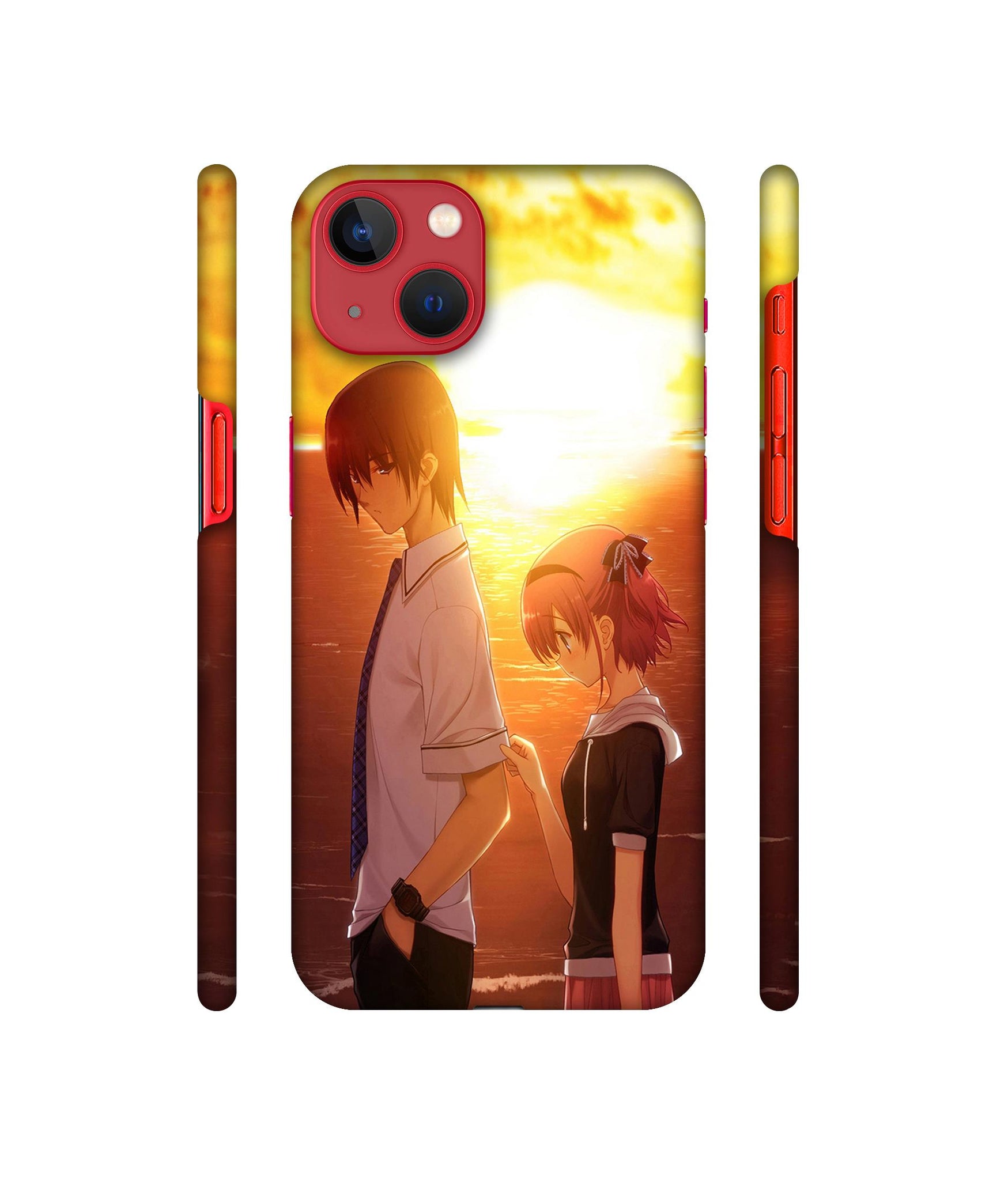 Girl Boy Sunset Sea Designer Hard Back Cover for Apple iPhone 13