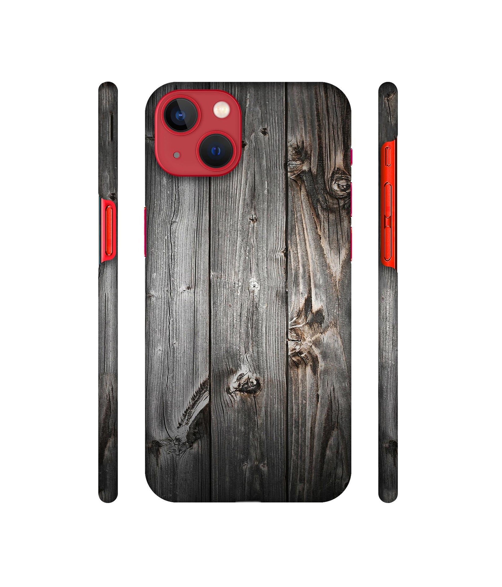 Grey Wooden Texture Designer Hard Back Cover for Apple iPhone 13