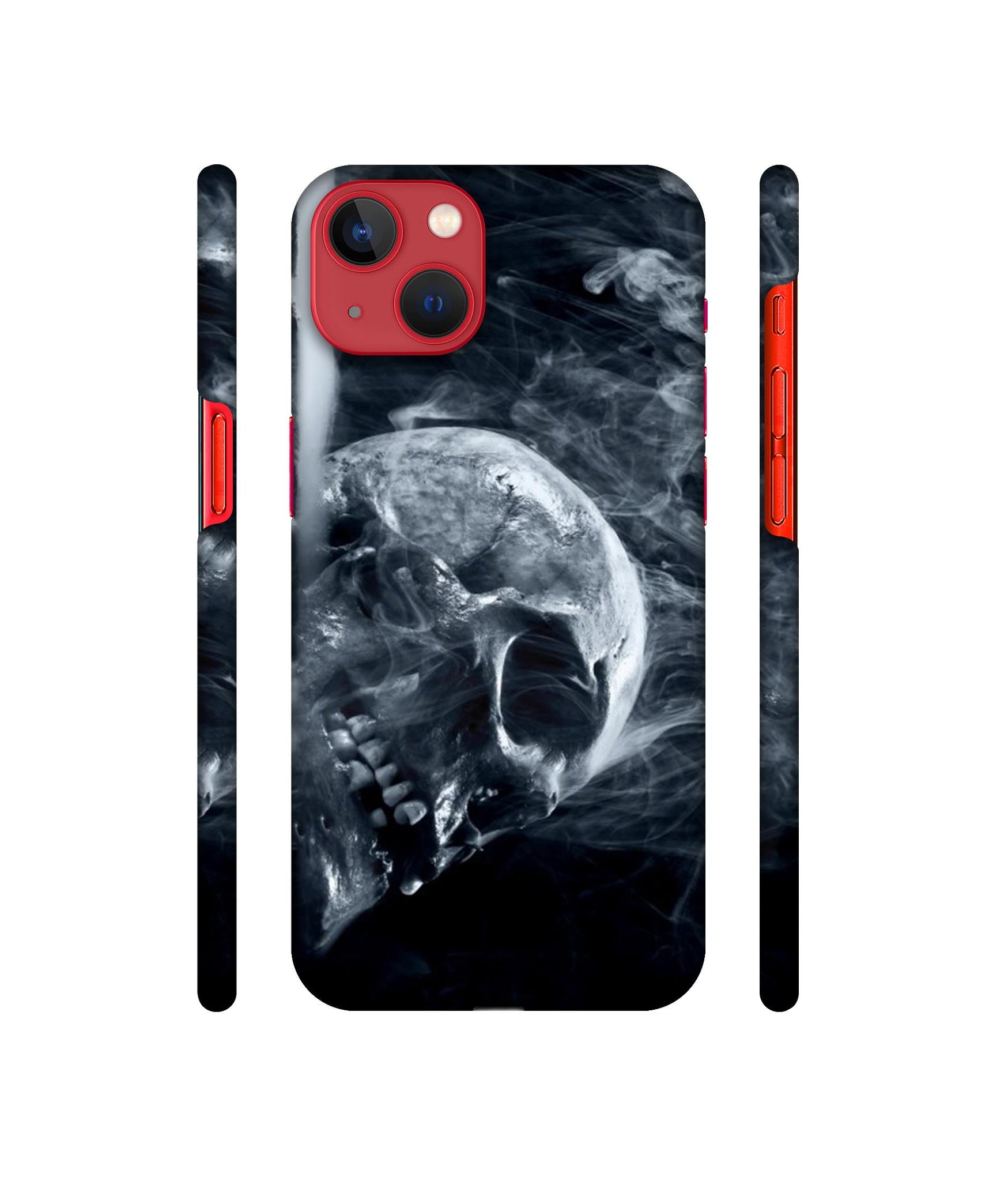 Skull Smoke Blue Scary Death Designer Hard Back Cover for Apple iPhone 13