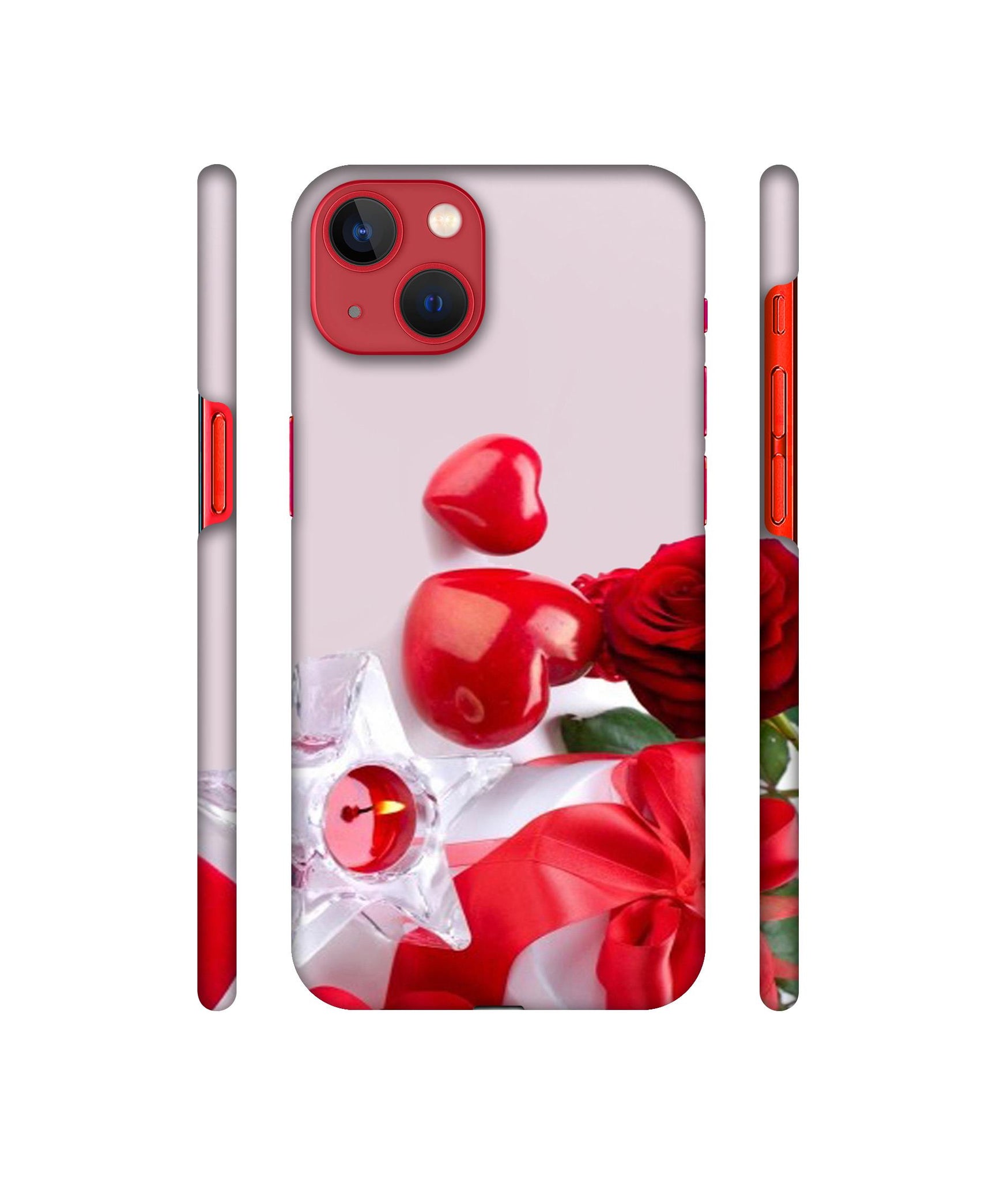 Red Rose Heart Valentines Couple Designer Hard Back Cover for Apple iPhone 13