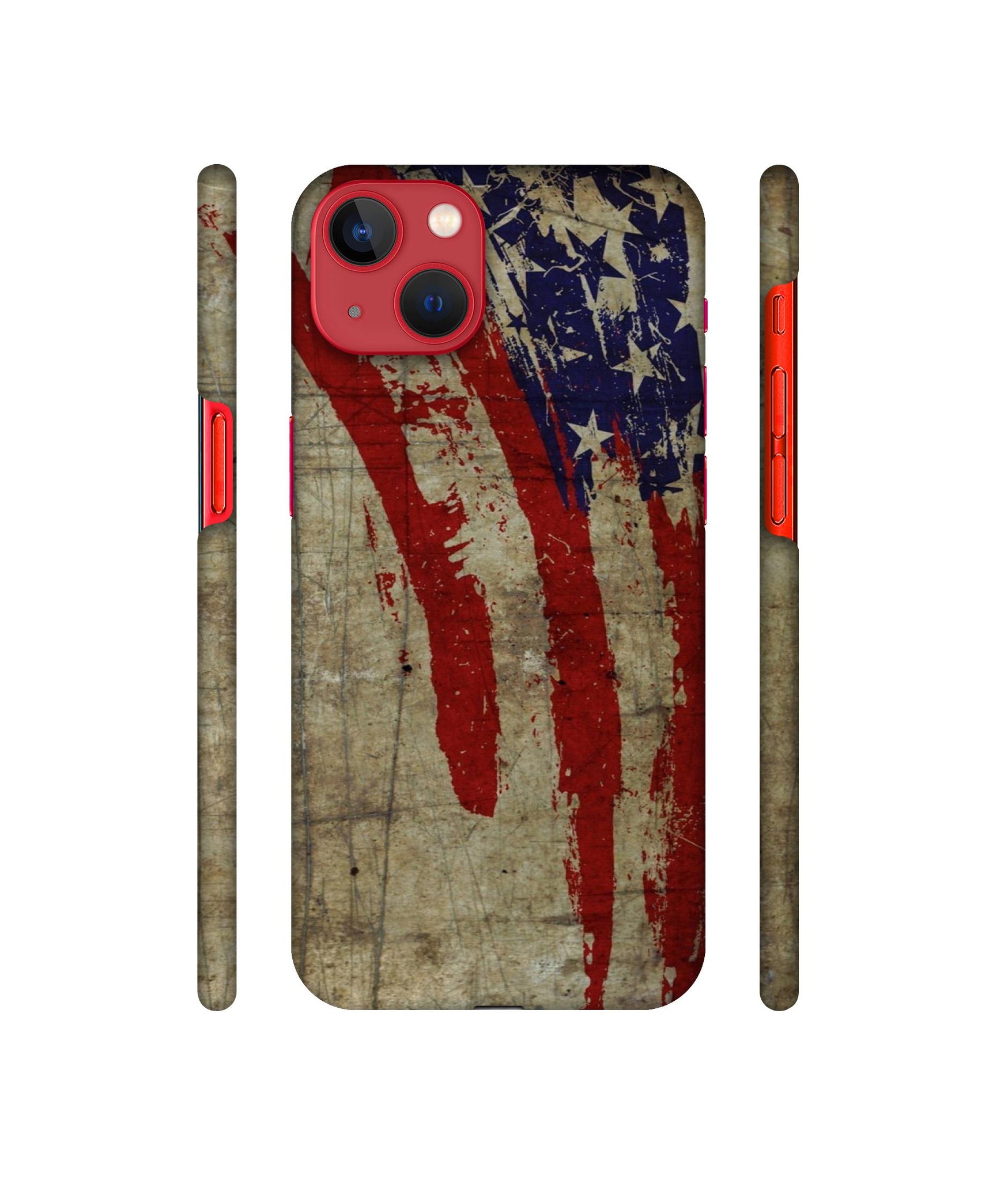 Vintage American Flag Designer Hard Back Cover for Apple iPhone 13