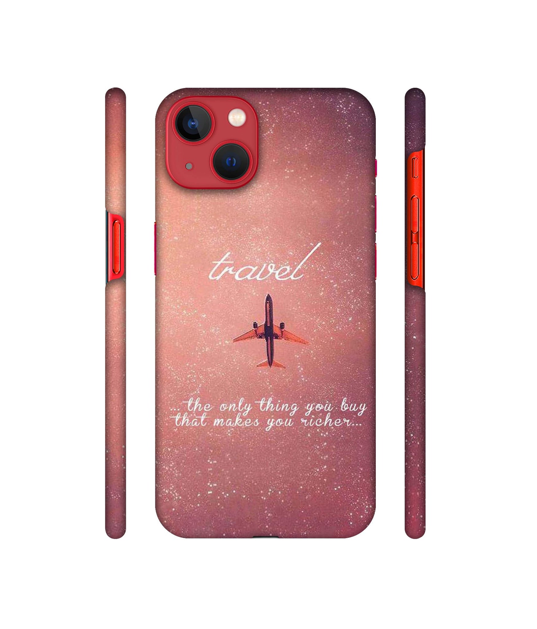 Travel with Plane Designer Hard Back Cover for Apple iPhone 13