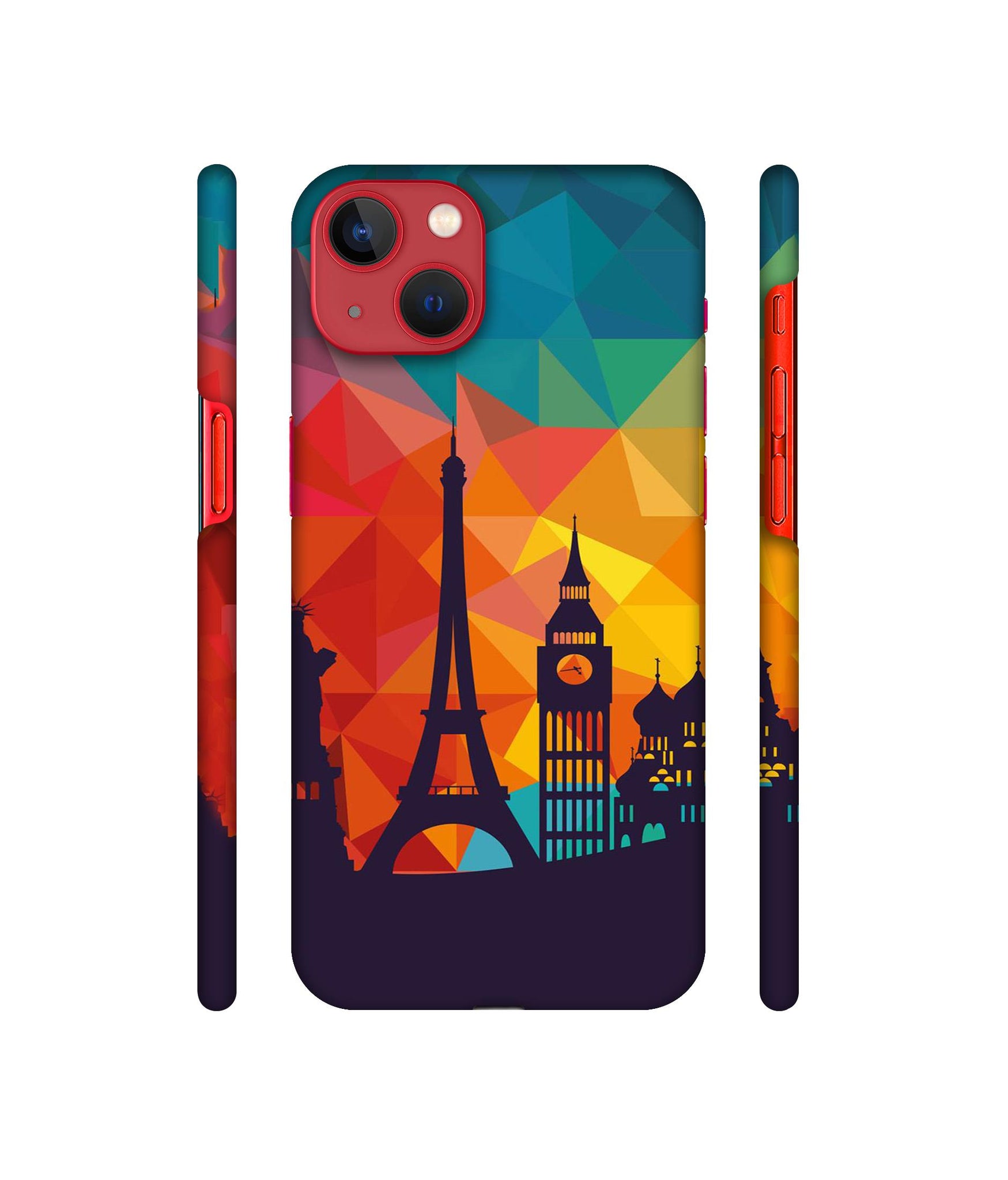 Colored Paris Designer Hard Back Cover for Apple iPhone 13