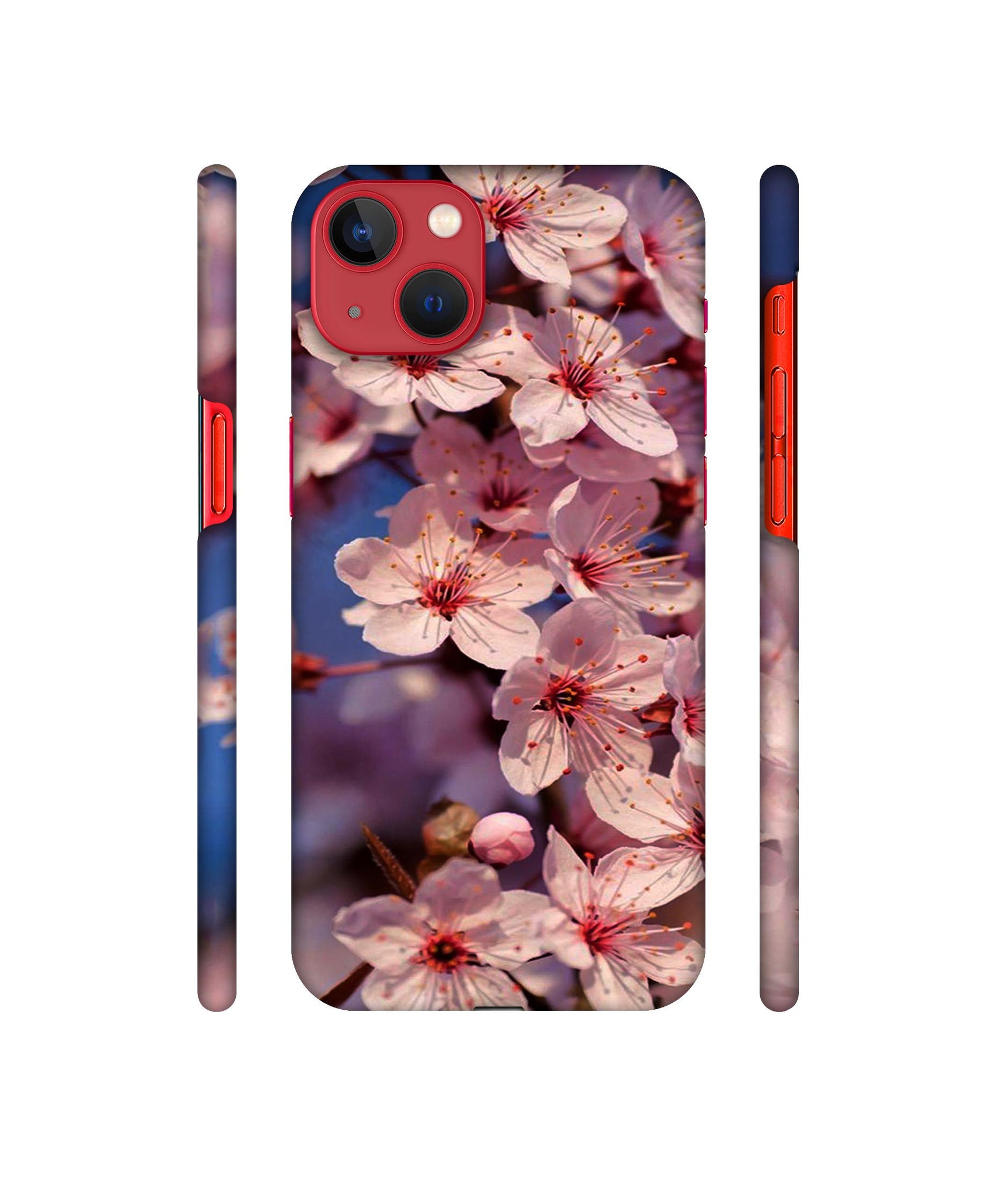 Pink Flowers Pattern Designer Hard Back Cover for Apple iPhone 13