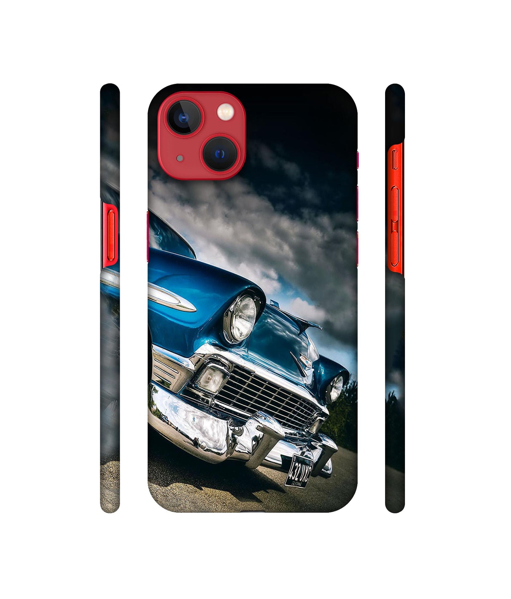 Vintage Car Pattern Designer Hard Back Cover for Apple iPhone 13