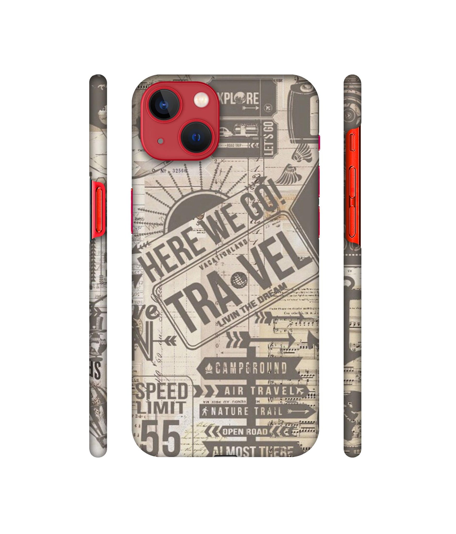 Travel Designer Hard Back Cover for Apple iPhone 13