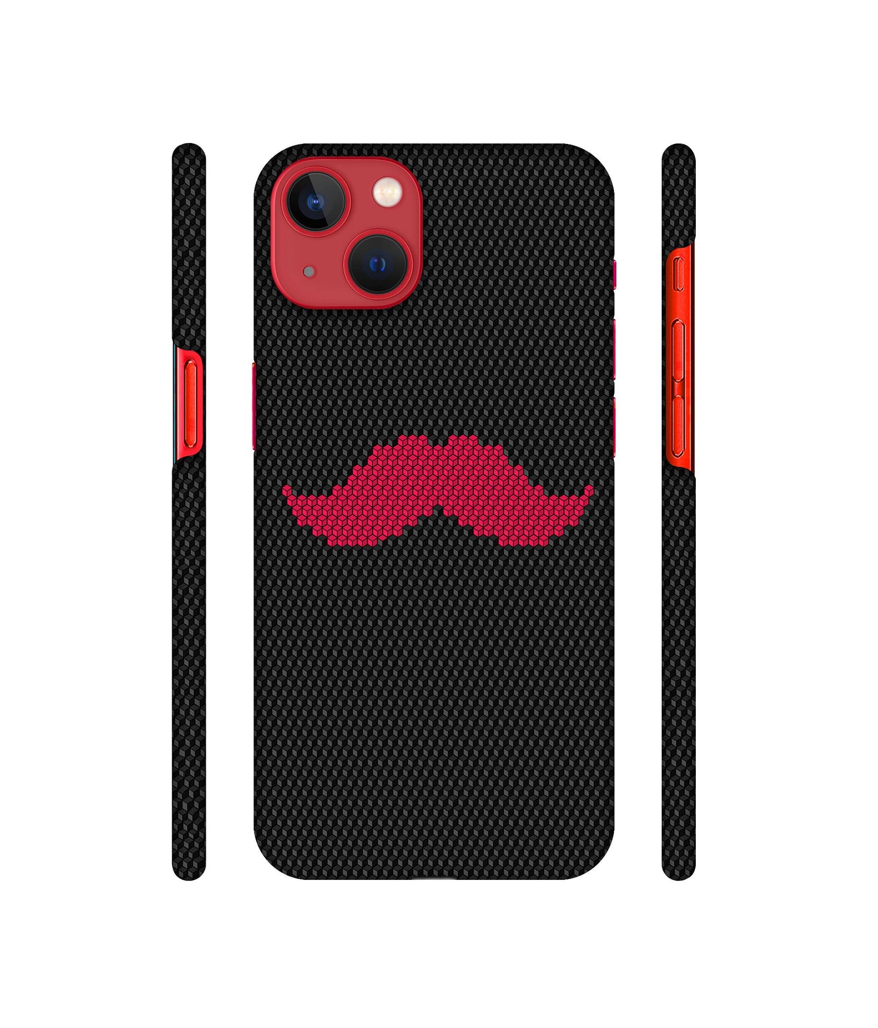 Pink Mustache Pattern Designer Hard Back Cover for Apple iPhone 13