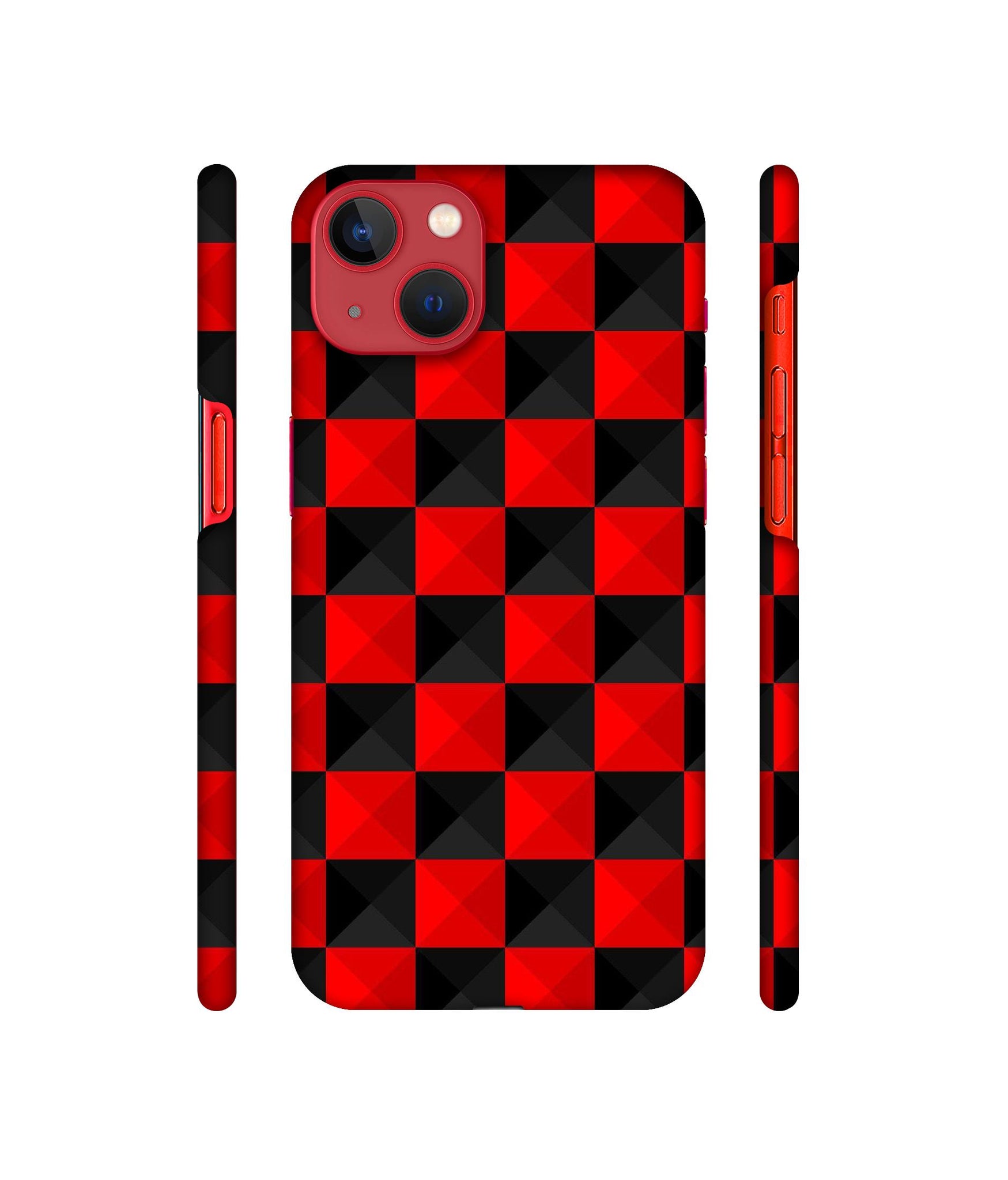 Red N Black Cubes Designer Hard Back Cover for Apple iPhone 13