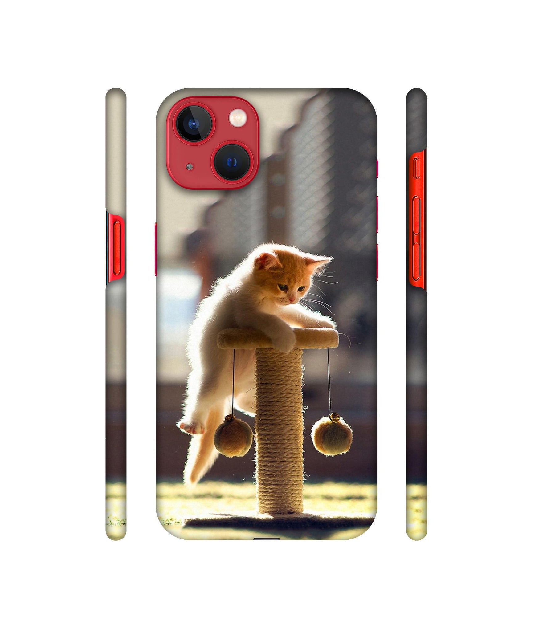 Cat Climbing Designer Hard Back Cover for Apple iPhone 13