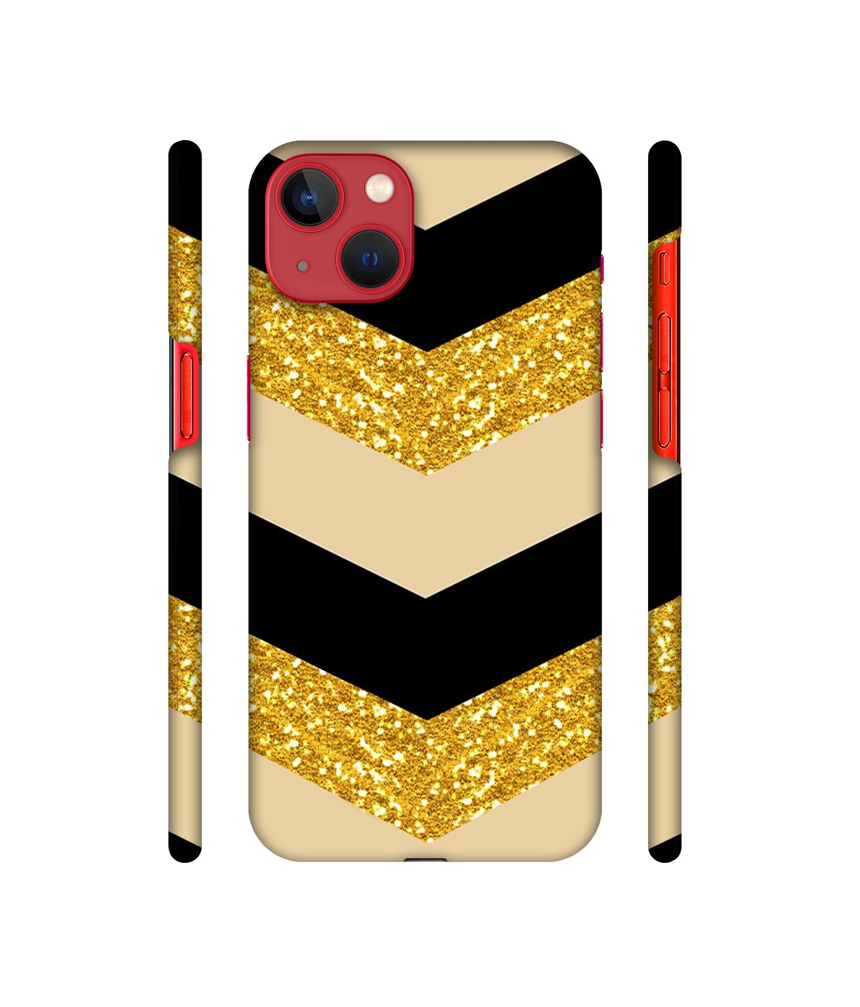 Black & Gold Designer Hard Back Cover for Apple iPhone 13