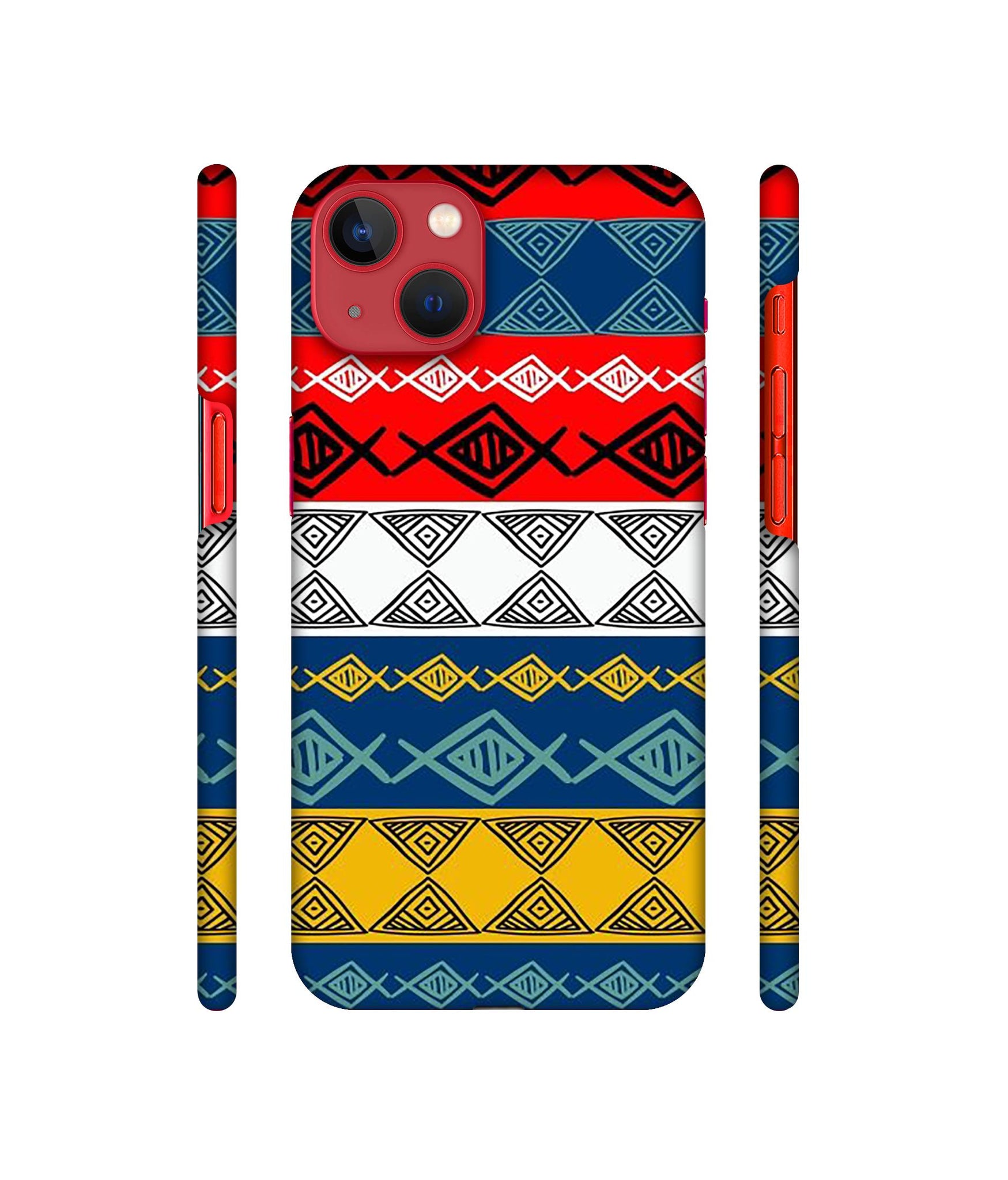 Colorful Hand Made Rangoli Art Designer Hard Back Cover for Apple iPhone 13