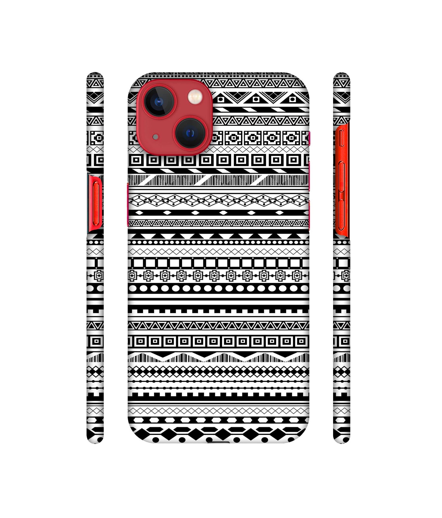 Black & White Patterns Designer Hard Back Cover for Apple iPhone 13