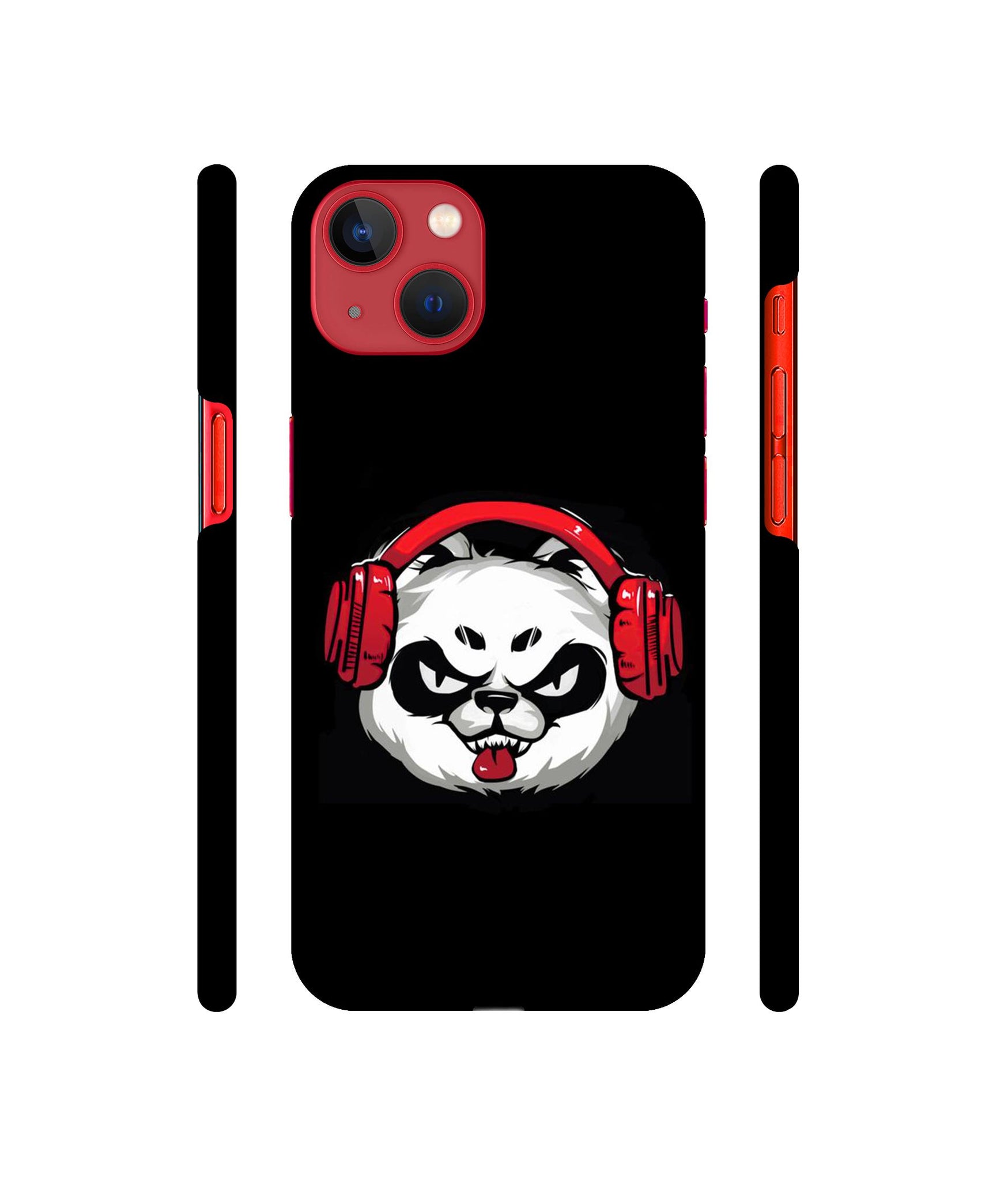 Panda With Headphone Designer Hard Back Cover for Apple iPhone 13