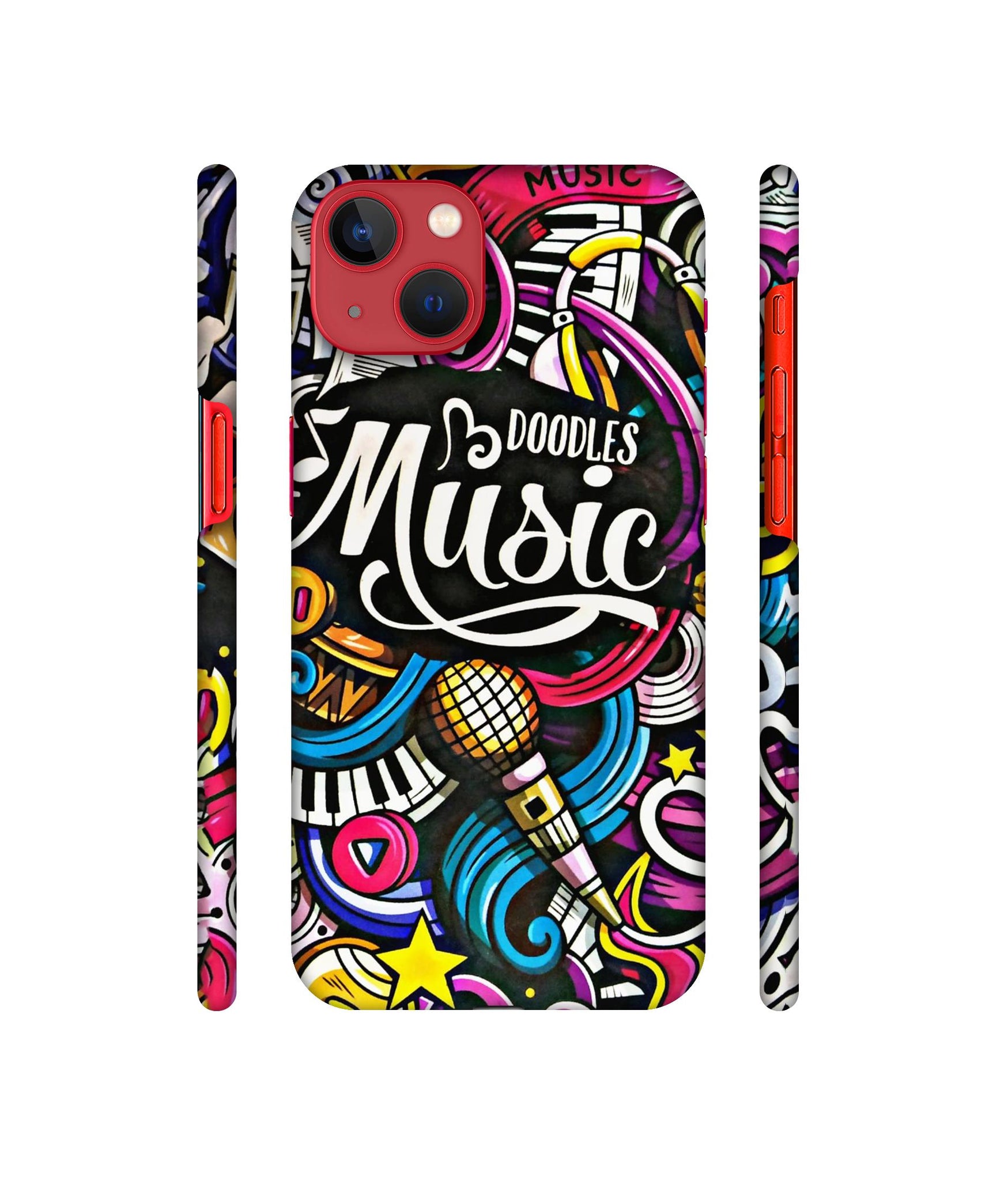 Doodles Music Designer Hard Back Cover for Apple iPhone 13