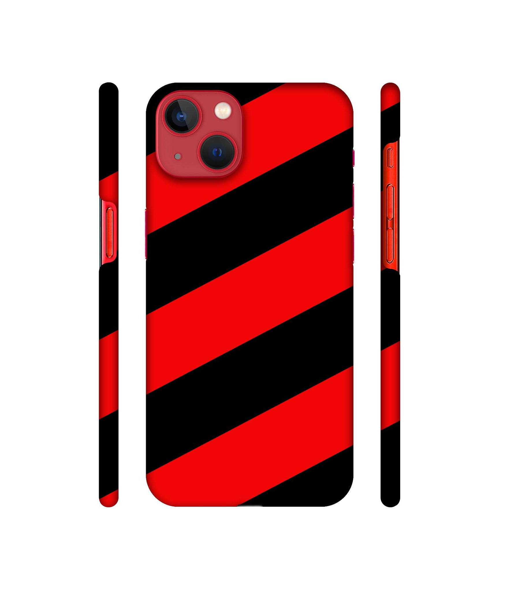 Red and Black Line Designer Hard Back Cover for Apple iPhone 13