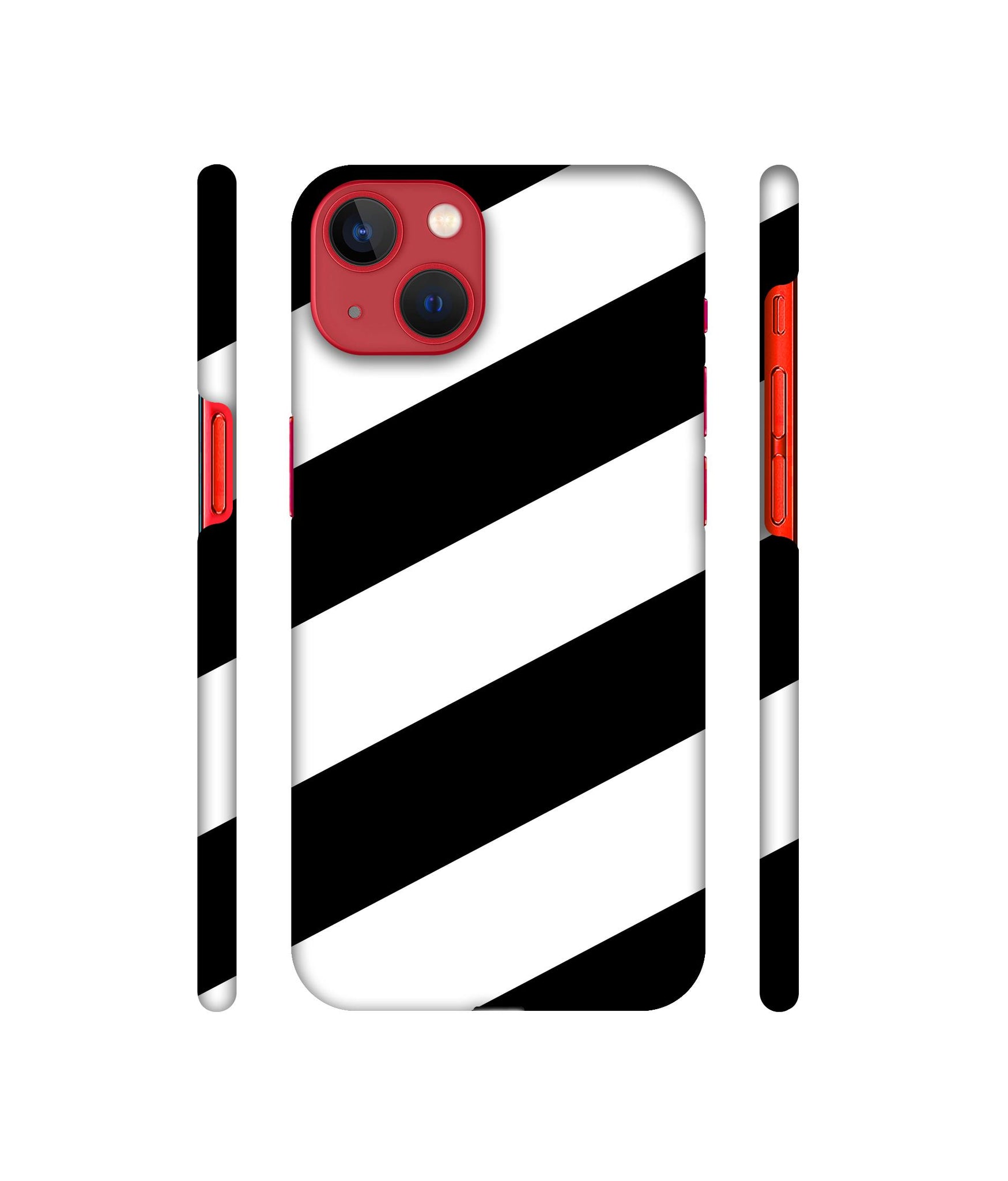 Black & White Line Designer Hard Back Cover for Apple iPhone 13