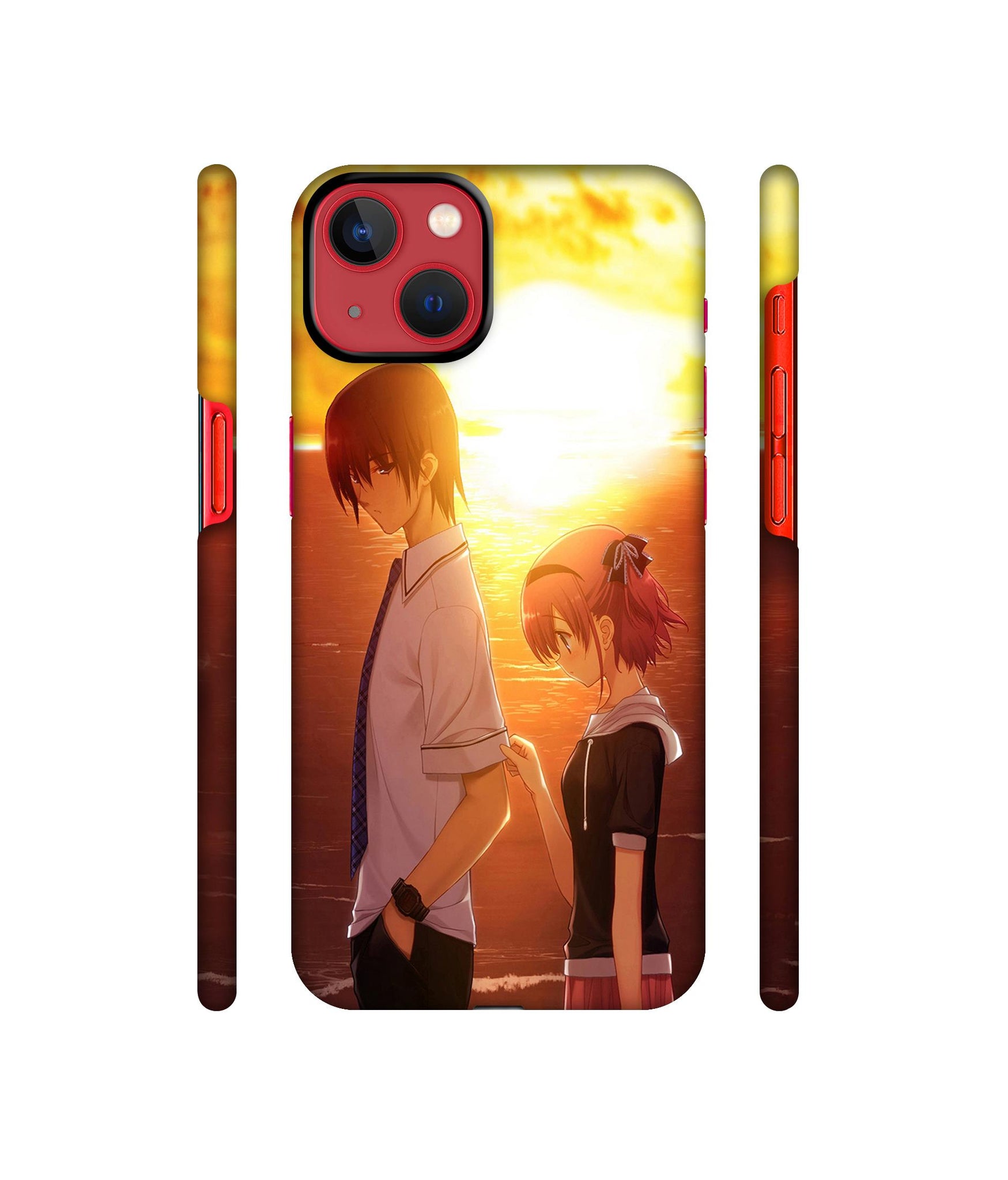 Girl Boy Sunset Sea Designer Hard Back Cover for Apple iPhone 13