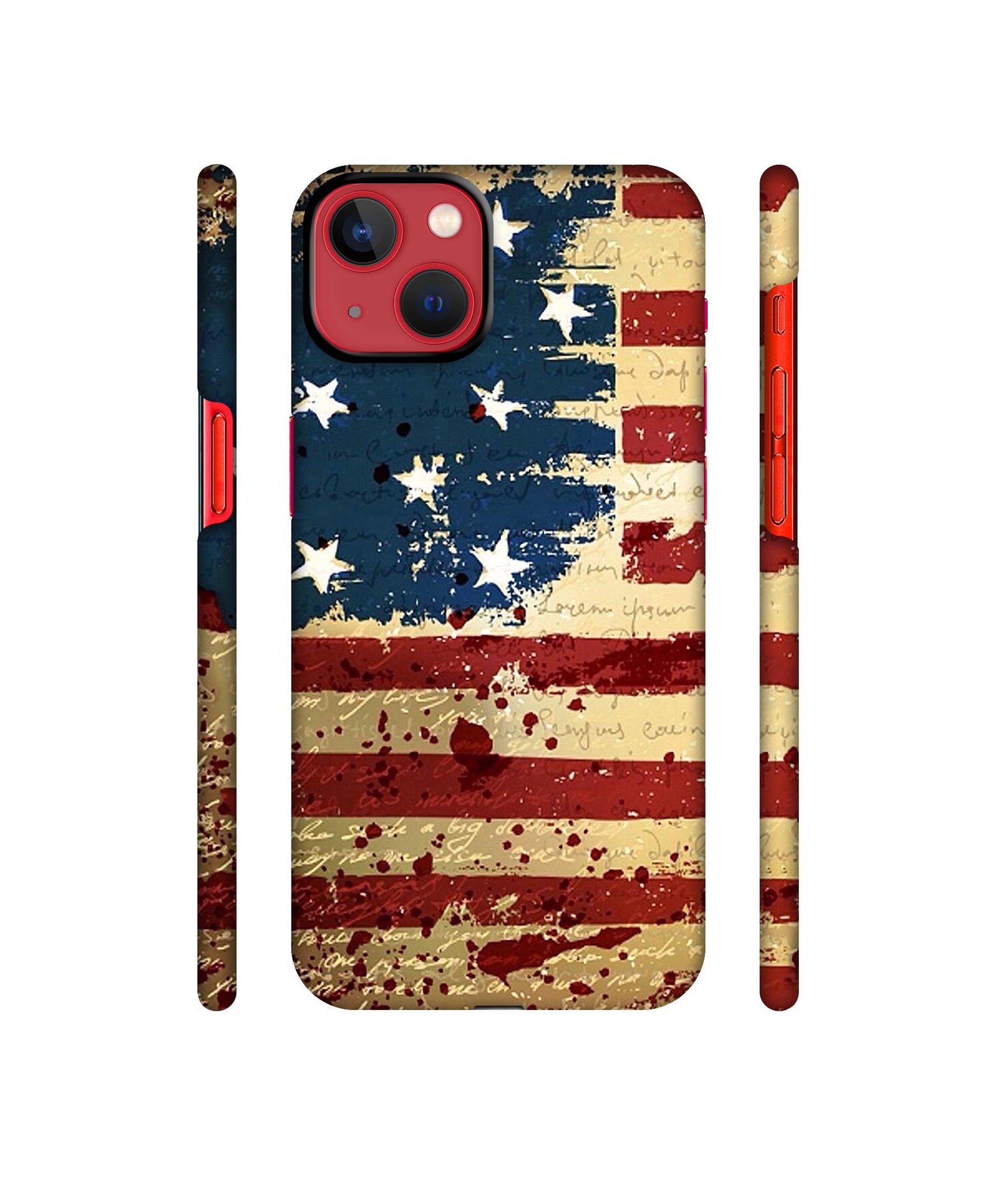 Colorful USA Flag Designer Hard Back Cover for Apple iPhone 13