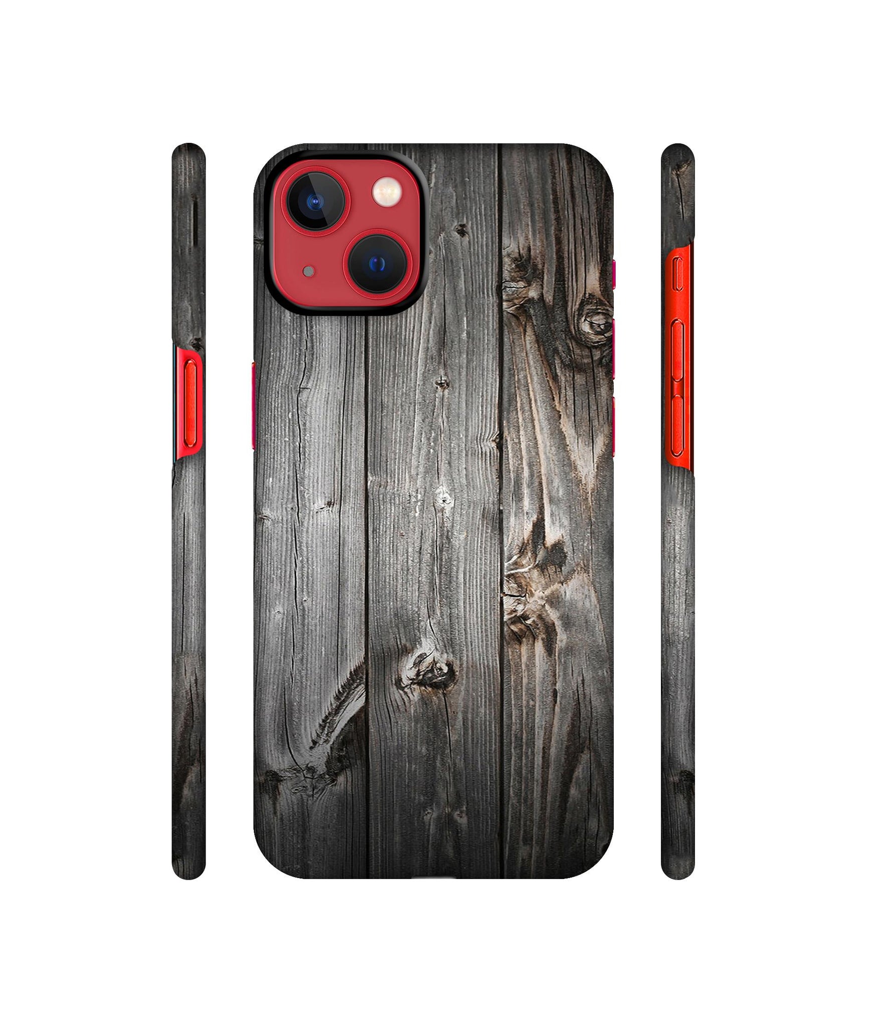 Grey Wooden Texture Designer Hard Back Cover for Apple iPhone 13