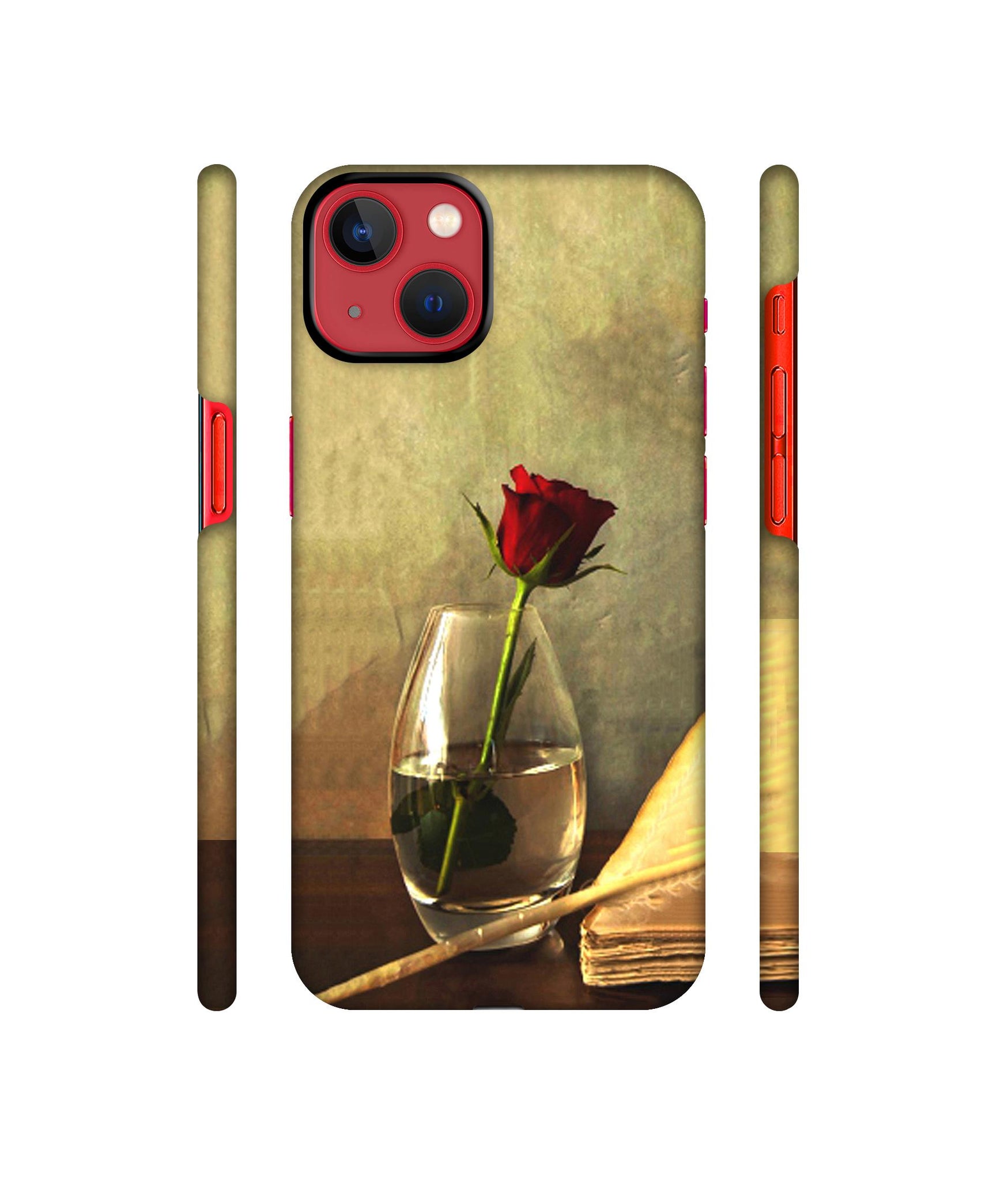 Red Rose in Glass Designer Hard Back Cover for Apple iPhone 13