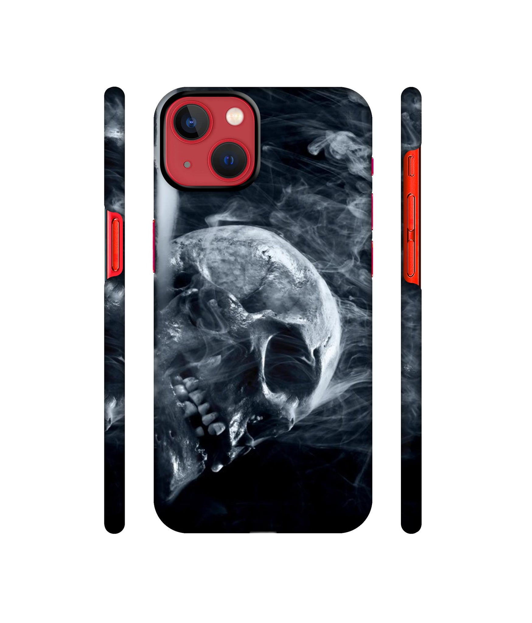 Skull Smoke Blue Scary Death Designer Hard Back Cover for Apple iPhone 13