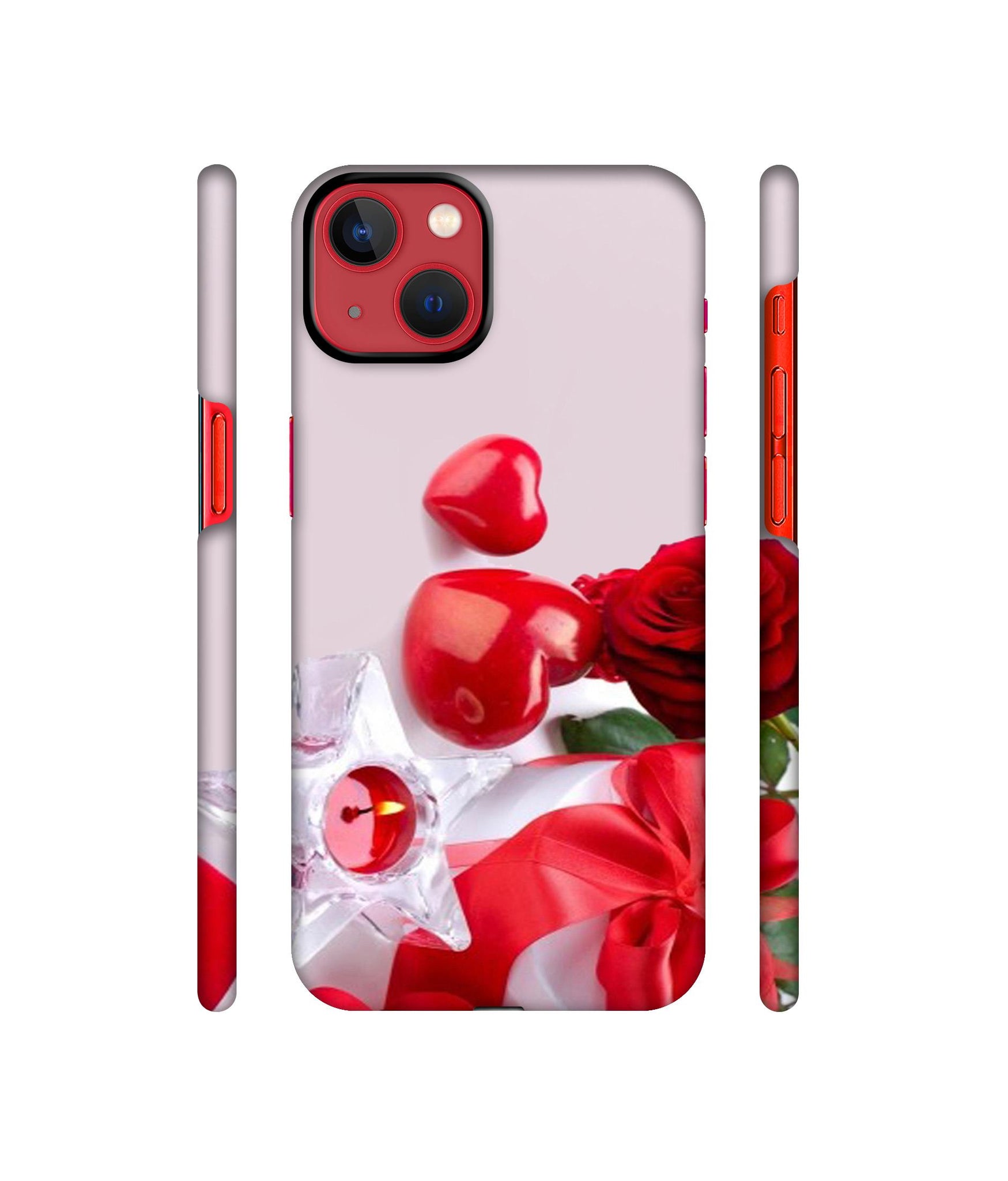 Red Rose Heart Valentines Couple Designer Hard Back Cover for Apple iPhone 13