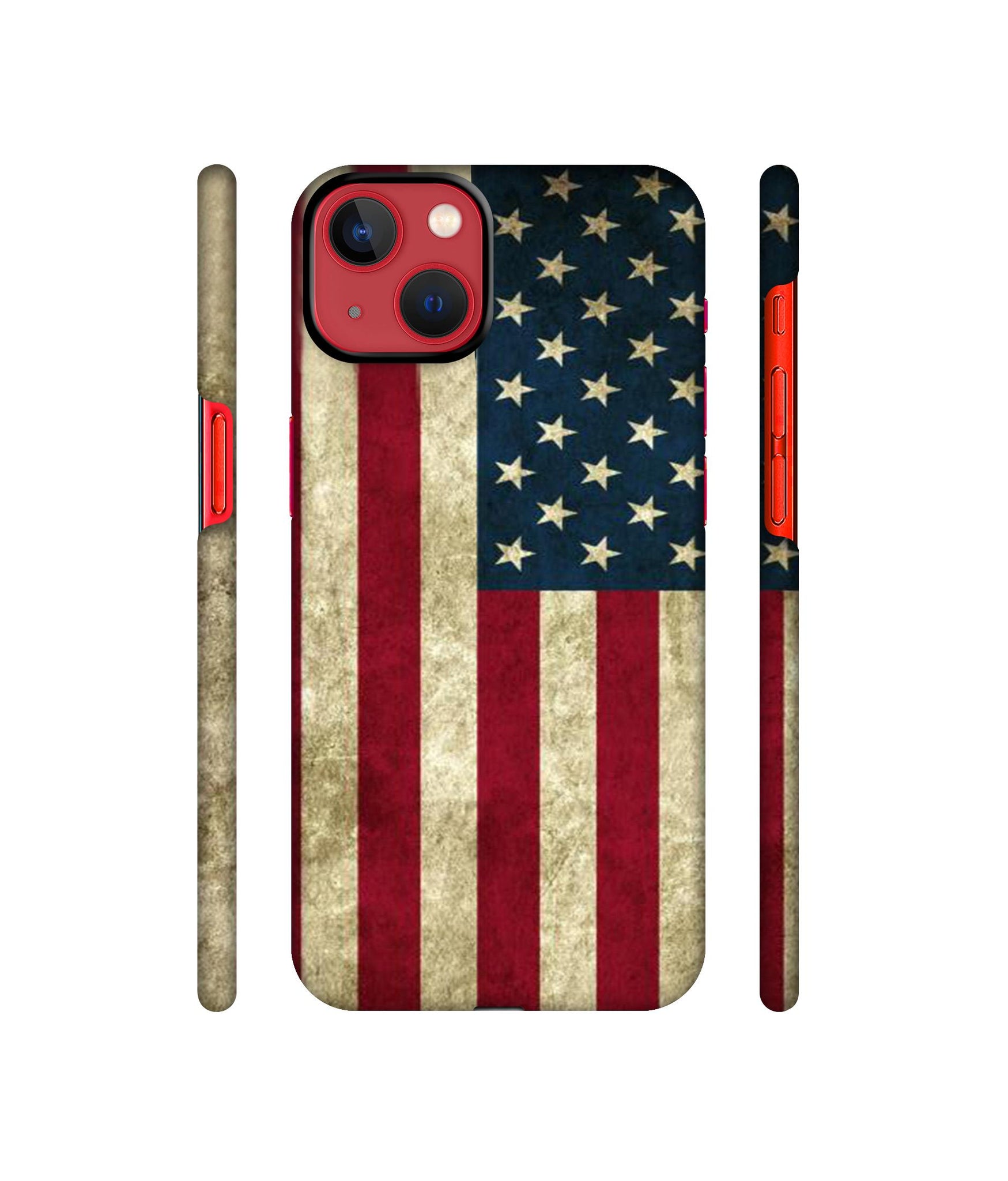 Vingate USA Flag Designer Hard Back Cover for Apple iPhone 13