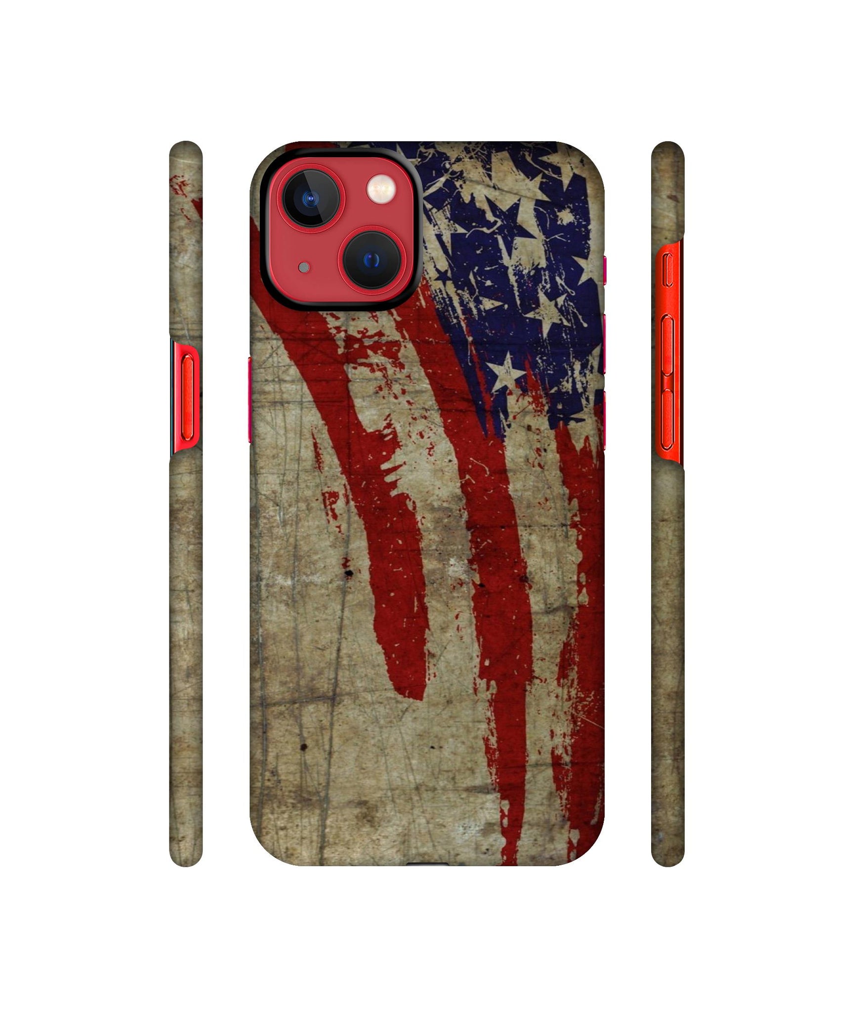 Vintage American Flag Designer Hard Back Cover for Apple iPhone 13