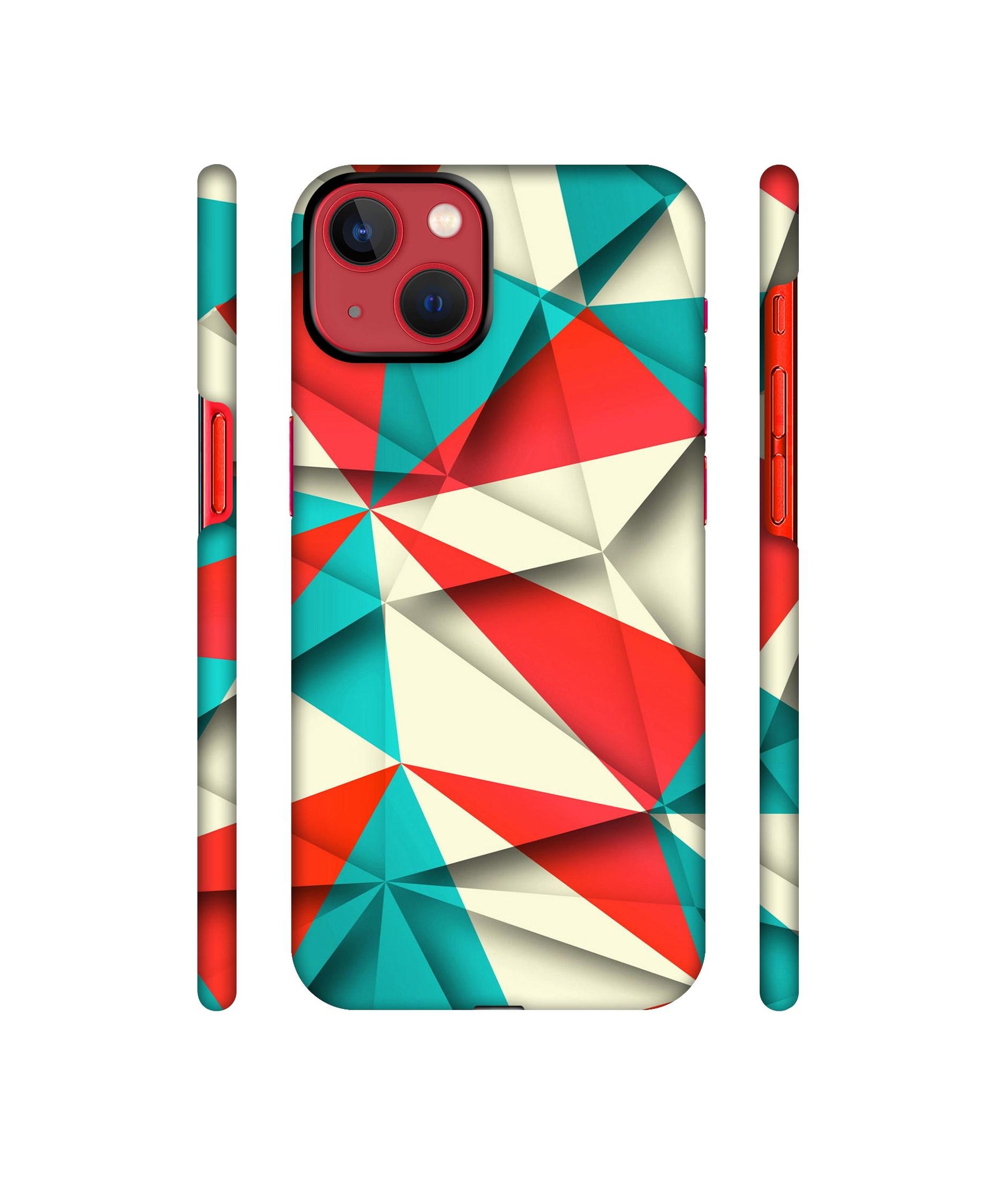 Red Blue White Pattern Designer Hard Back Cover for Apple iPhone 13