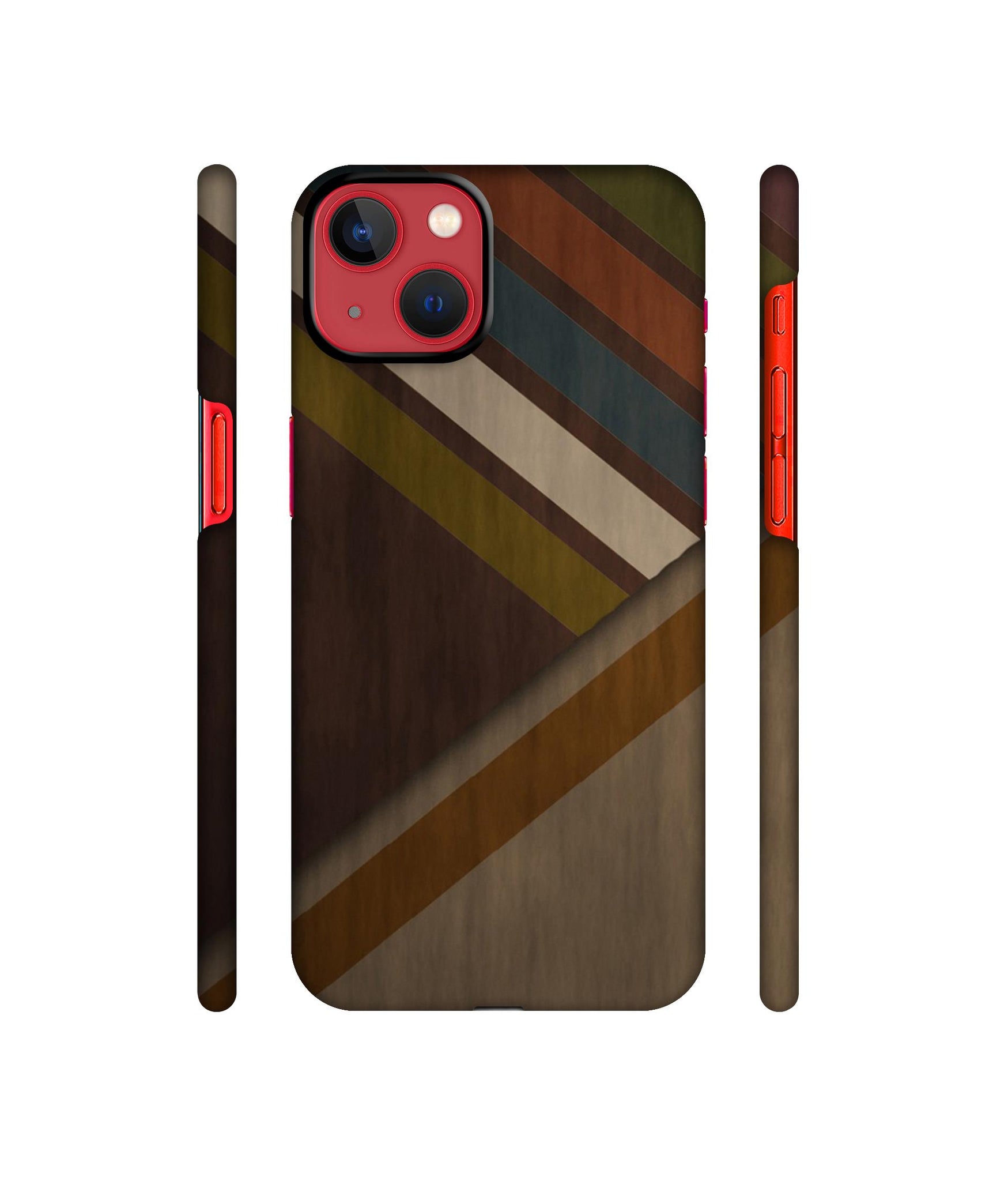 Colorful Wooden Pattern Designer Hard Back Cover for Apple iPhone 13