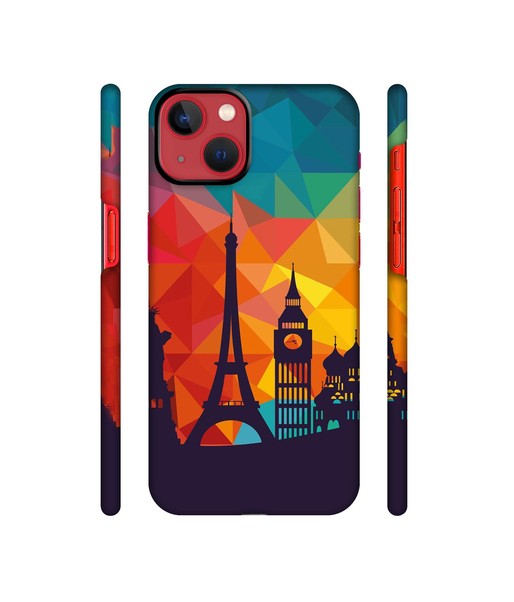 Colored Paris Designer Hard Back Cover for Apple iPhone 13