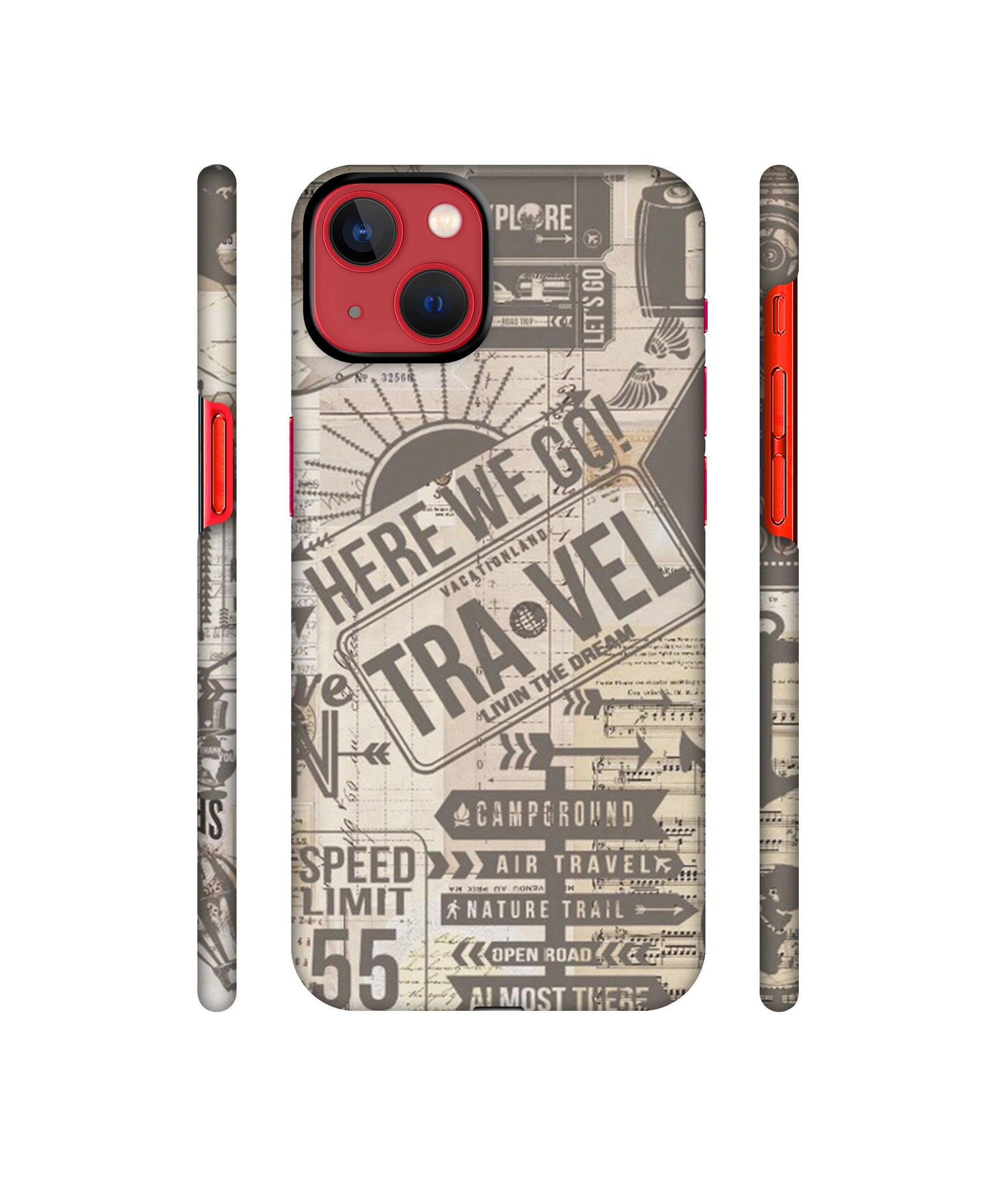 Travel Designer Hard Back Cover for Apple iPhone 13