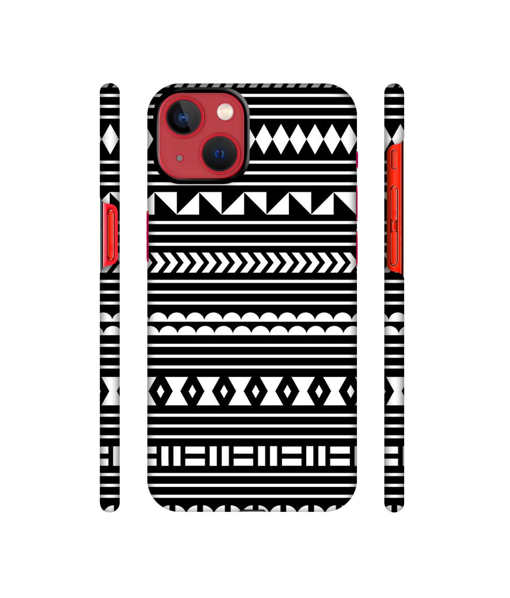 Black Pattern Designer Hard Back Cover for Apple iPhone 13