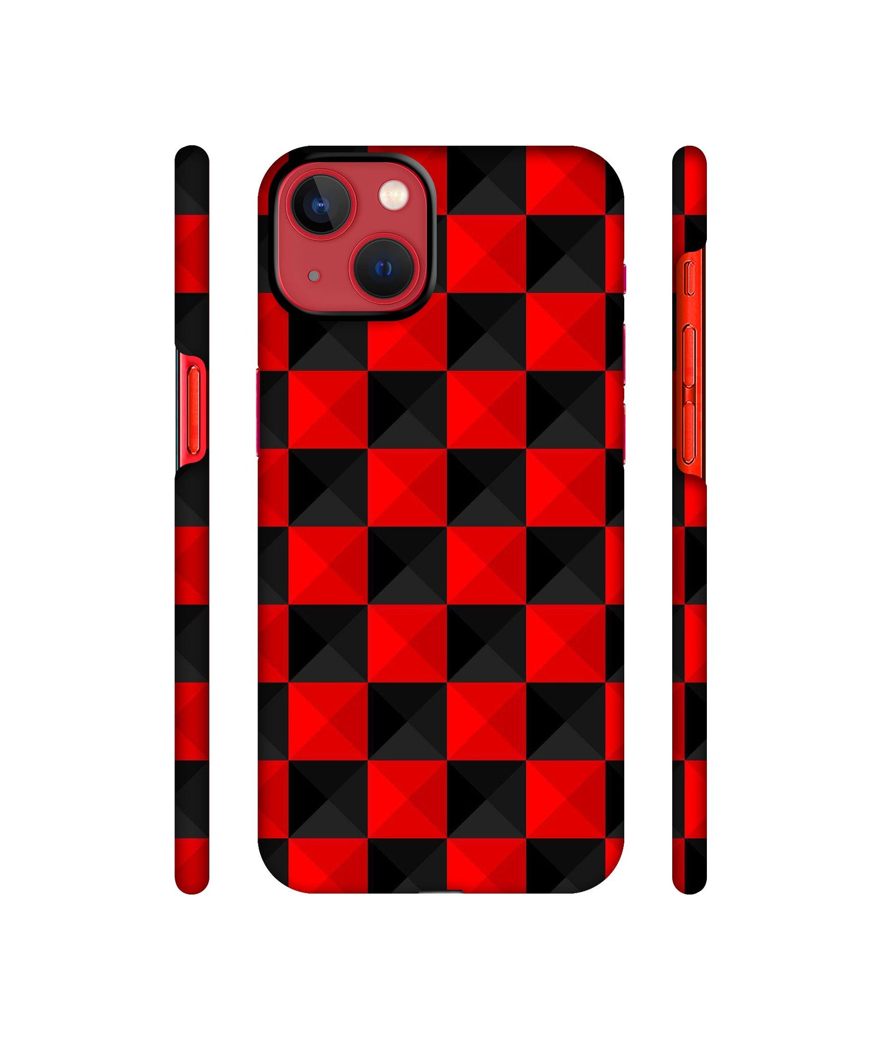 Red N Black Cubes Designer Hard Back Cover for Apple iPhone 13