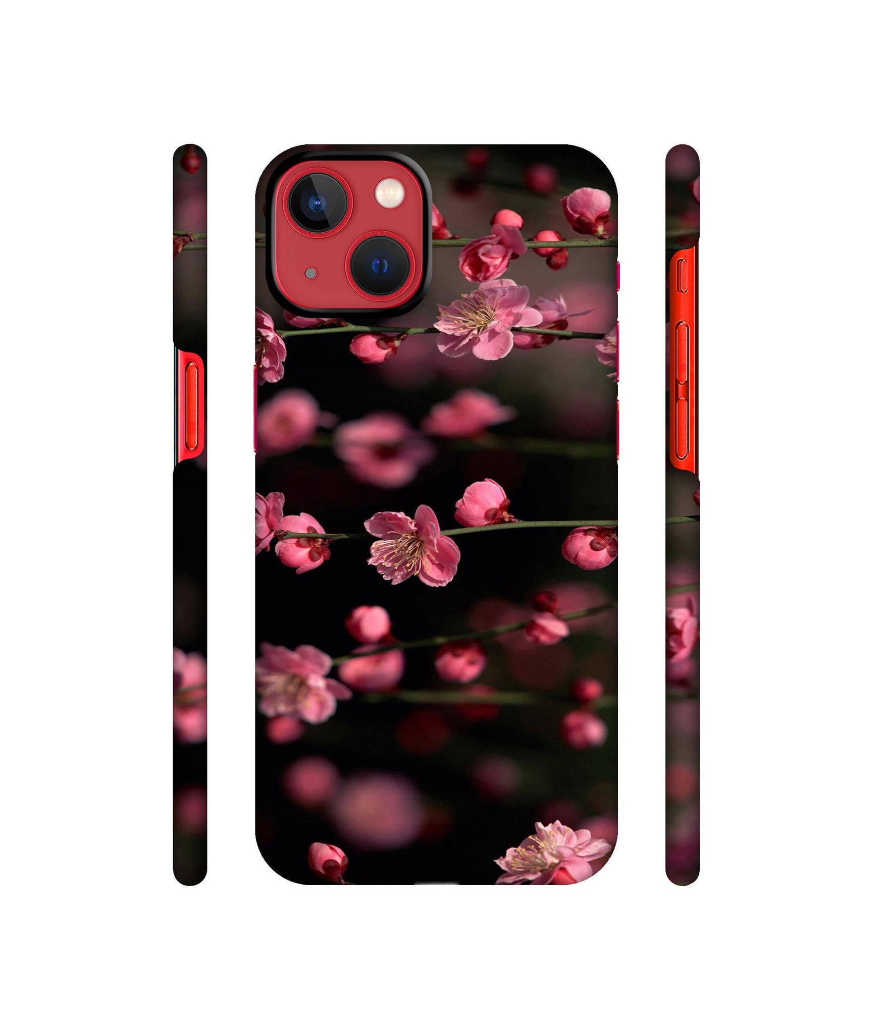 Pink Flowers Designer Hard Back Cover for Apple iPhone 13