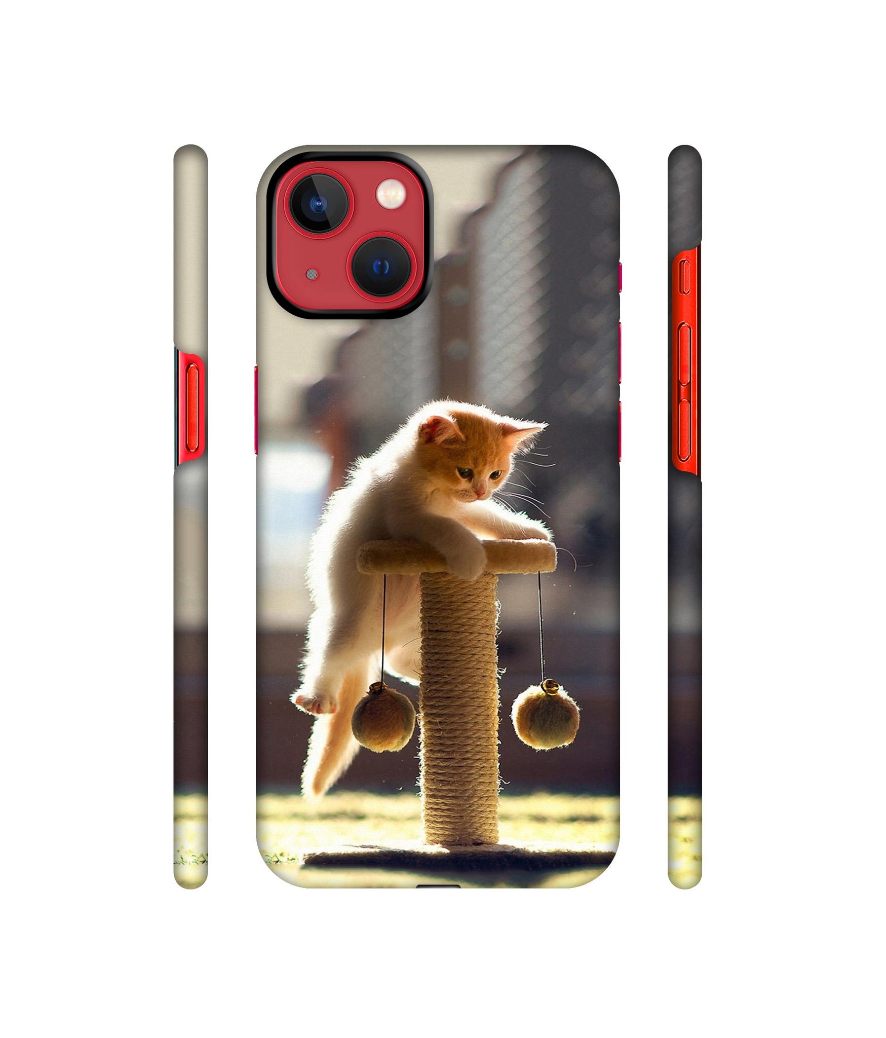 Cat Climbing Designer Hard Back Cover for Apple iPhone 13