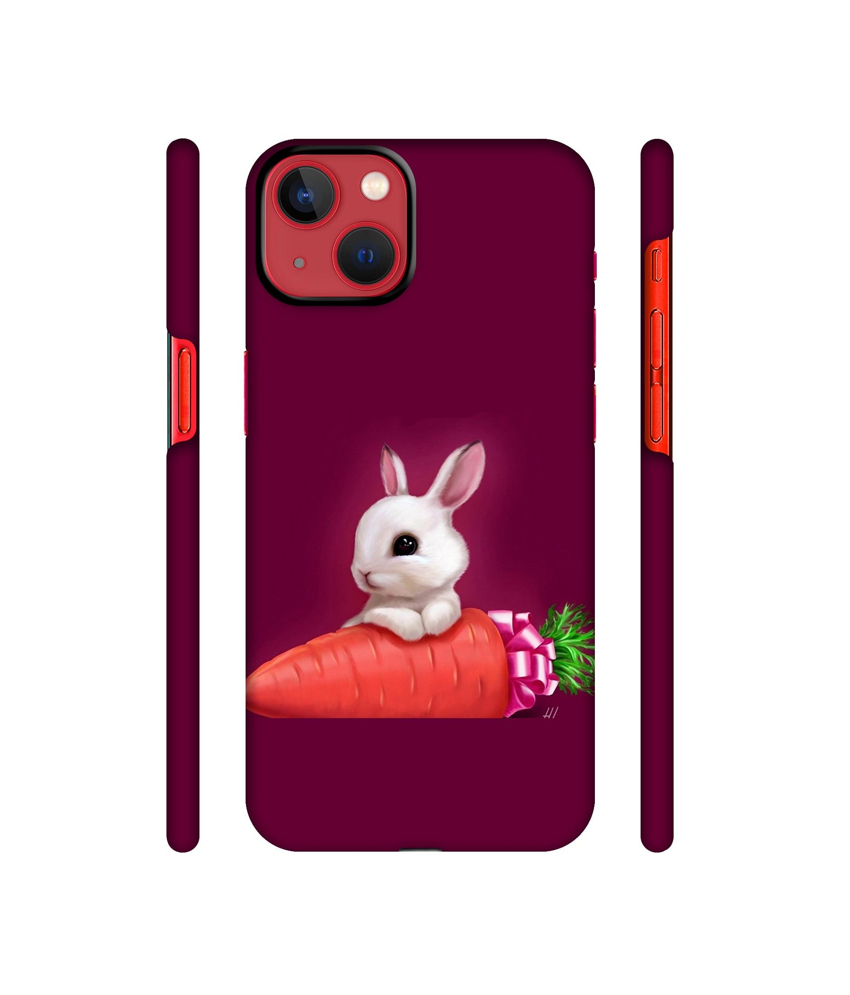 Bunny With Carrot Designer Hard Back Cover for Apple iPhone 13