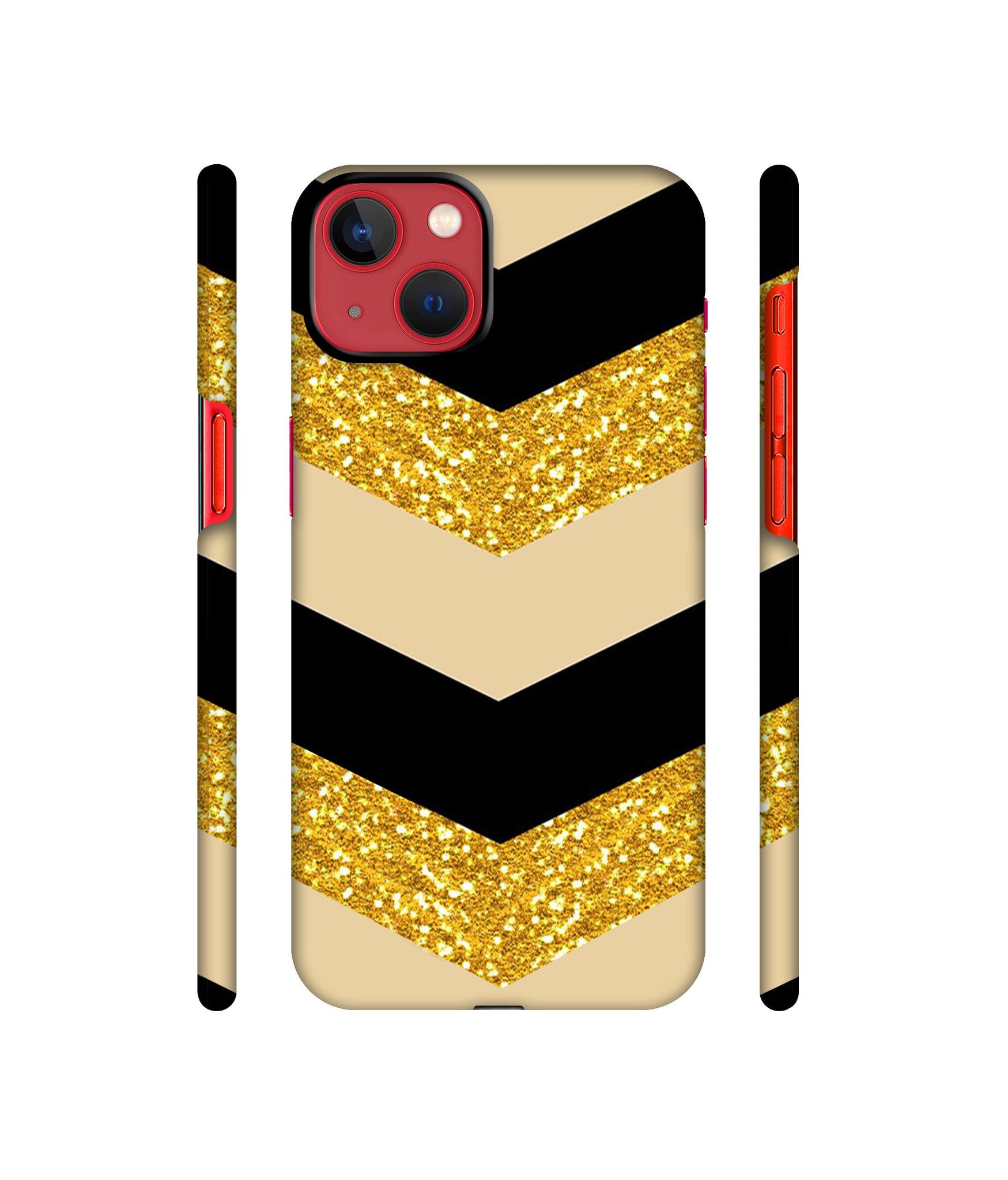 Black & Gold Designer Hard Back Cover for Apple iPhone 13