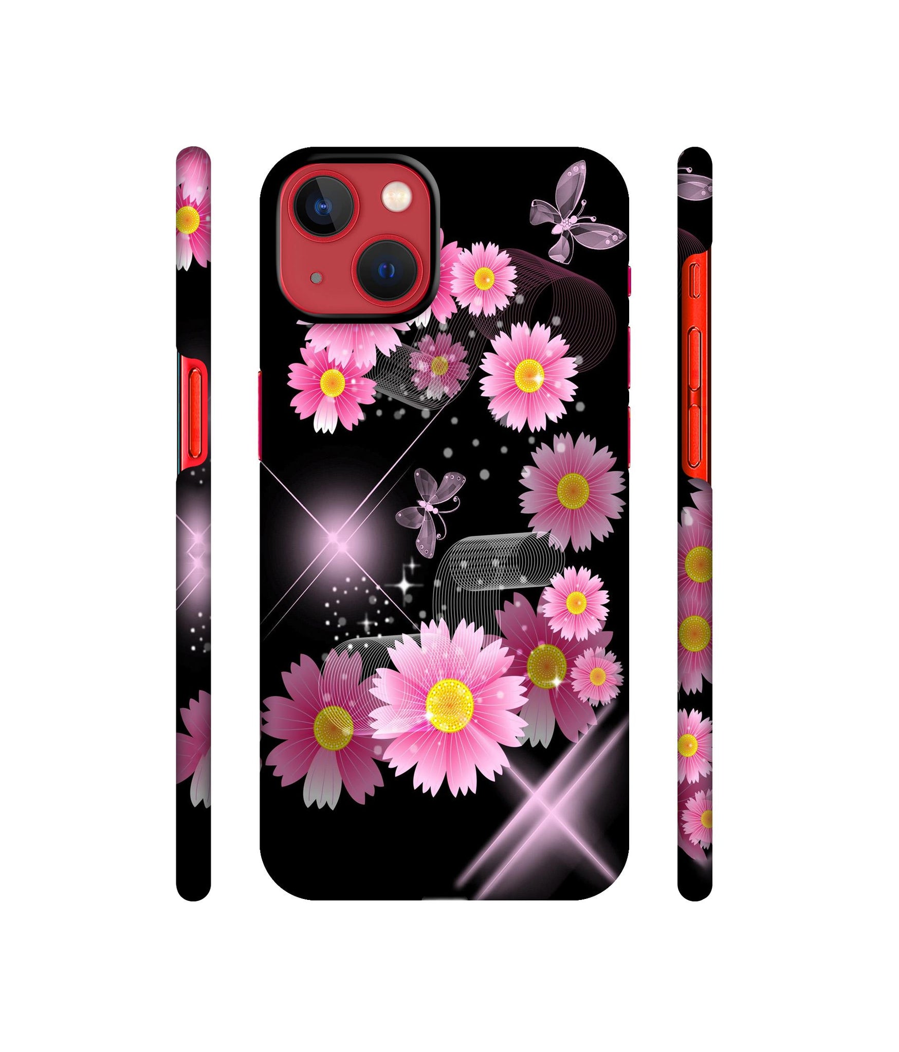 Pink Flower Designer Hard Back Cover for Apple iPhone 13