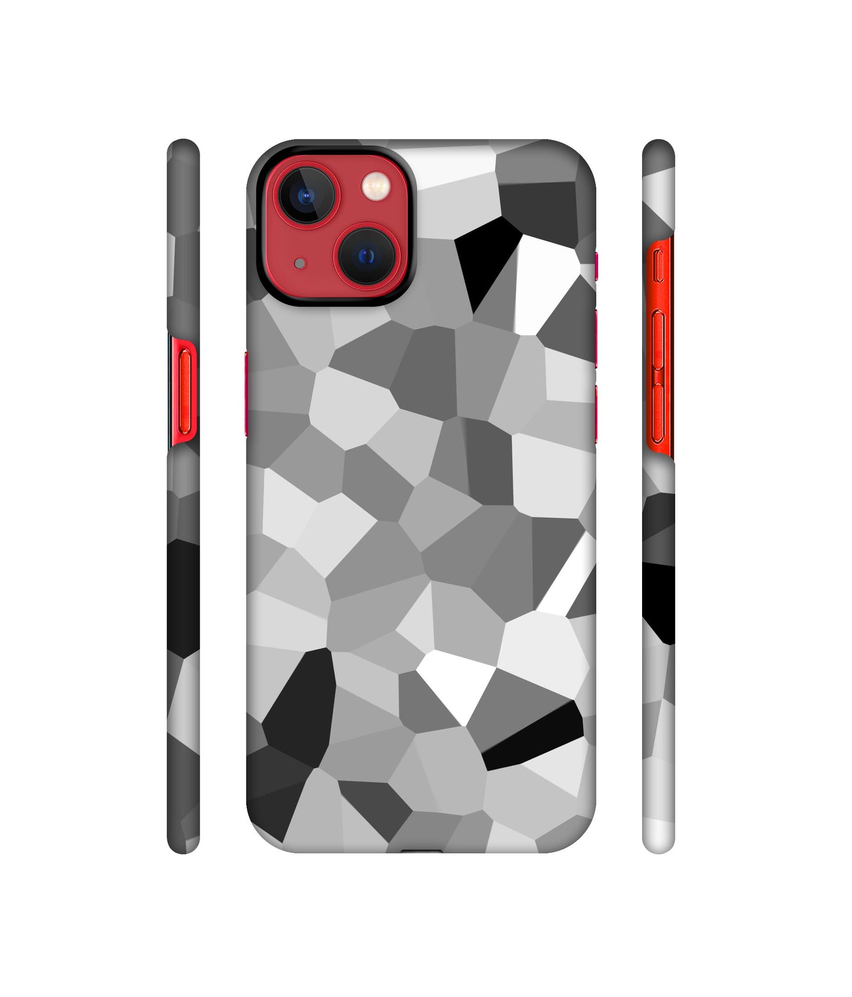 Black & White Mathematical Shape Designer Hard Back Cover for Apple iPhone 13