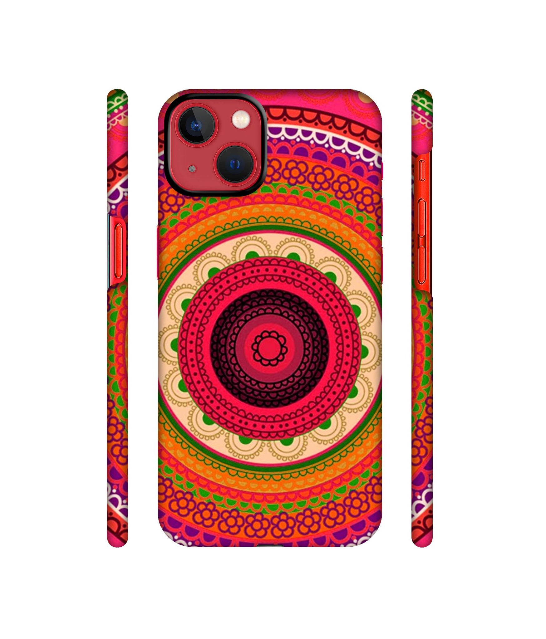 Round Rangoli Designer Hard Back Cover for Apple iPhone 13