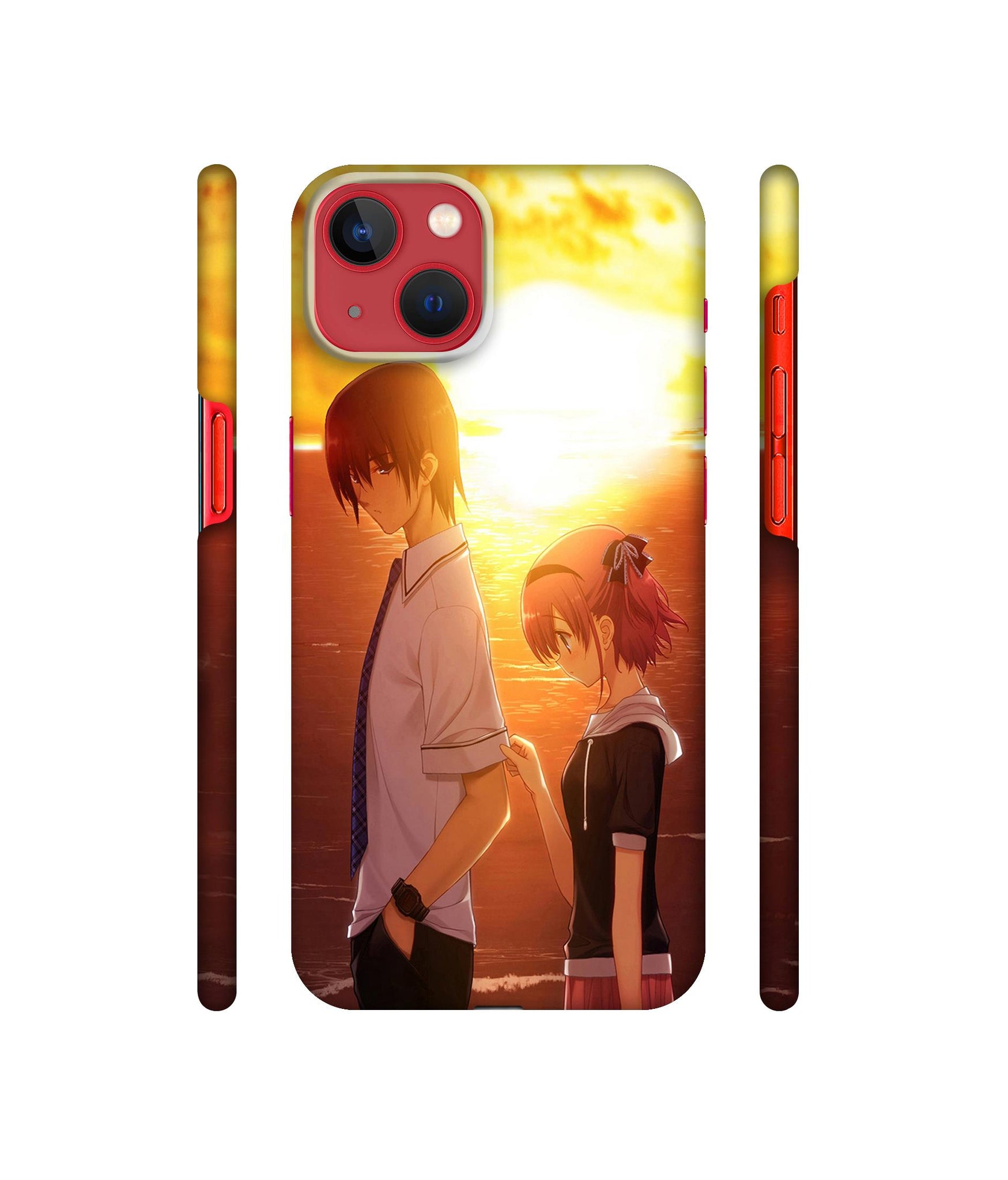 Girl Boy Sunset Sea Designer Hard Back Cover for Apple iPhone 13