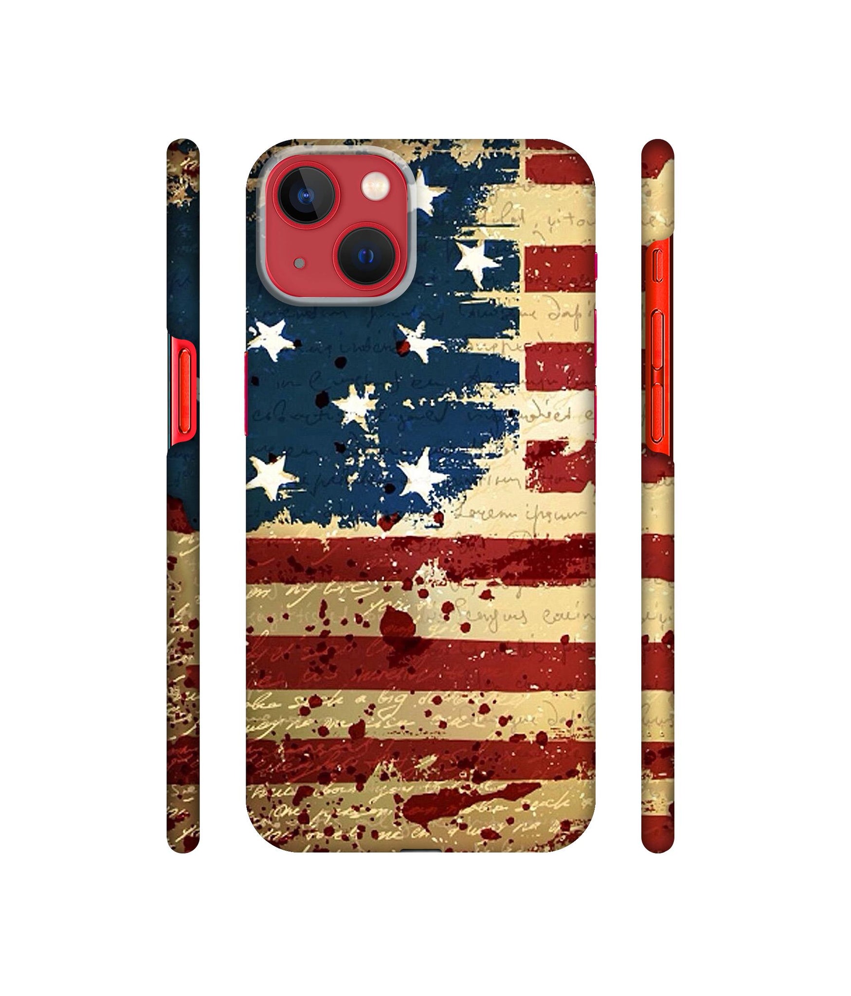 Colorful USA Flag Designer Hard Back Cover for Apple iPhone 13