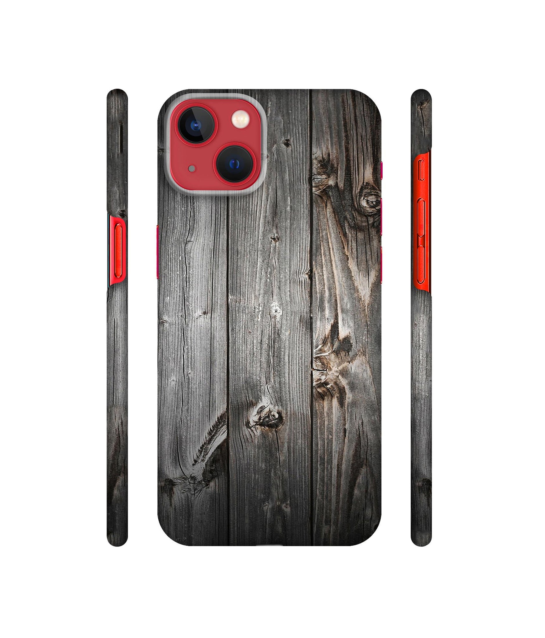 Grey Wooden Texture Designer Hard Back Cover for Apple iPhone 13