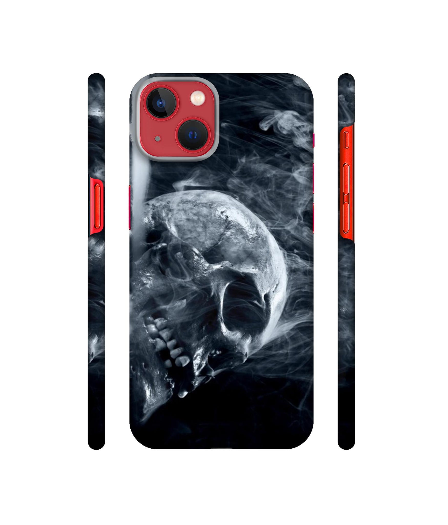 Skull Smoke Blue Scary Death Designer Hard Back Cover for Apple iPhone 13