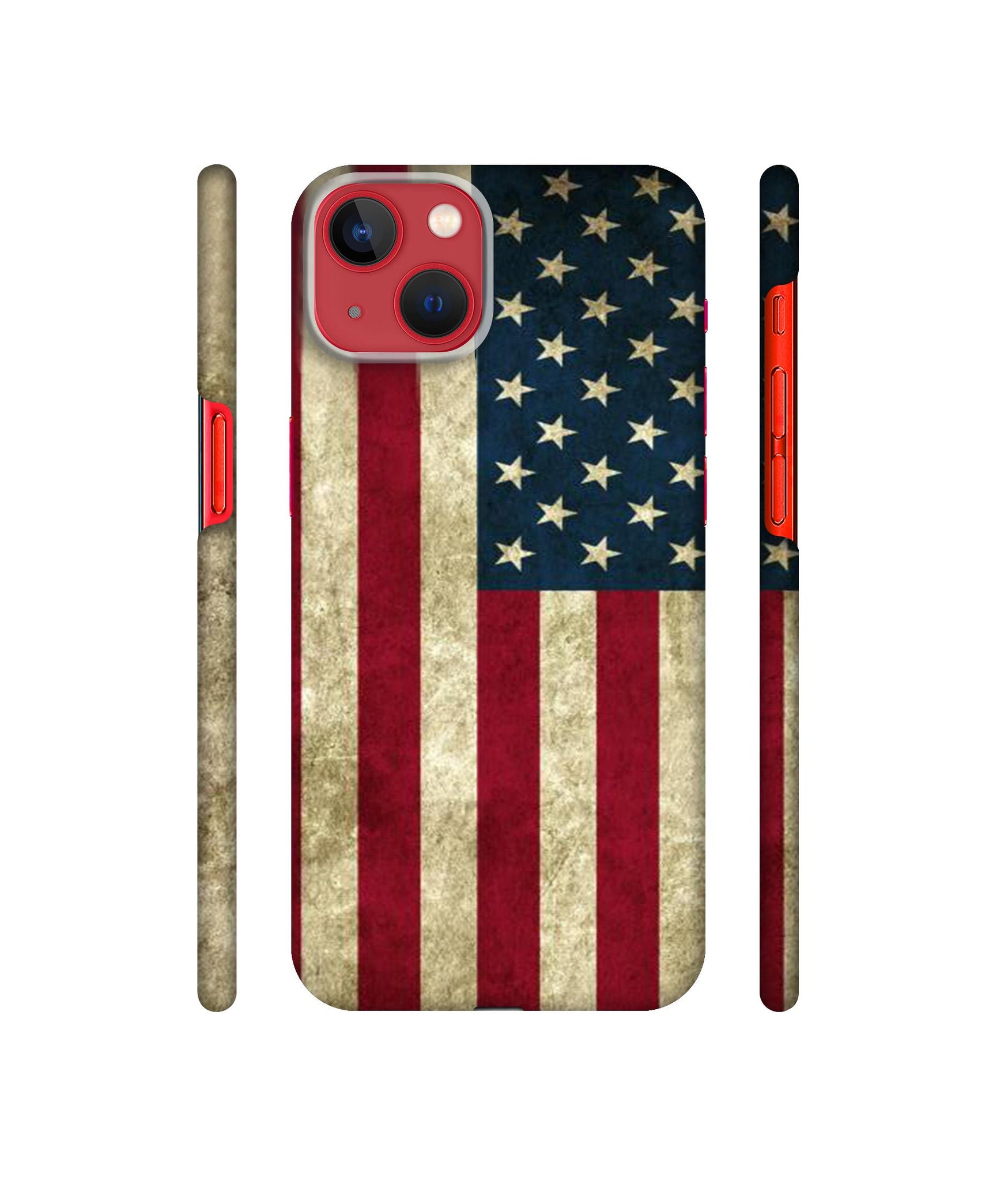 Vingate USA Flag Designer Hard Back Cover for Apple iPhone 13