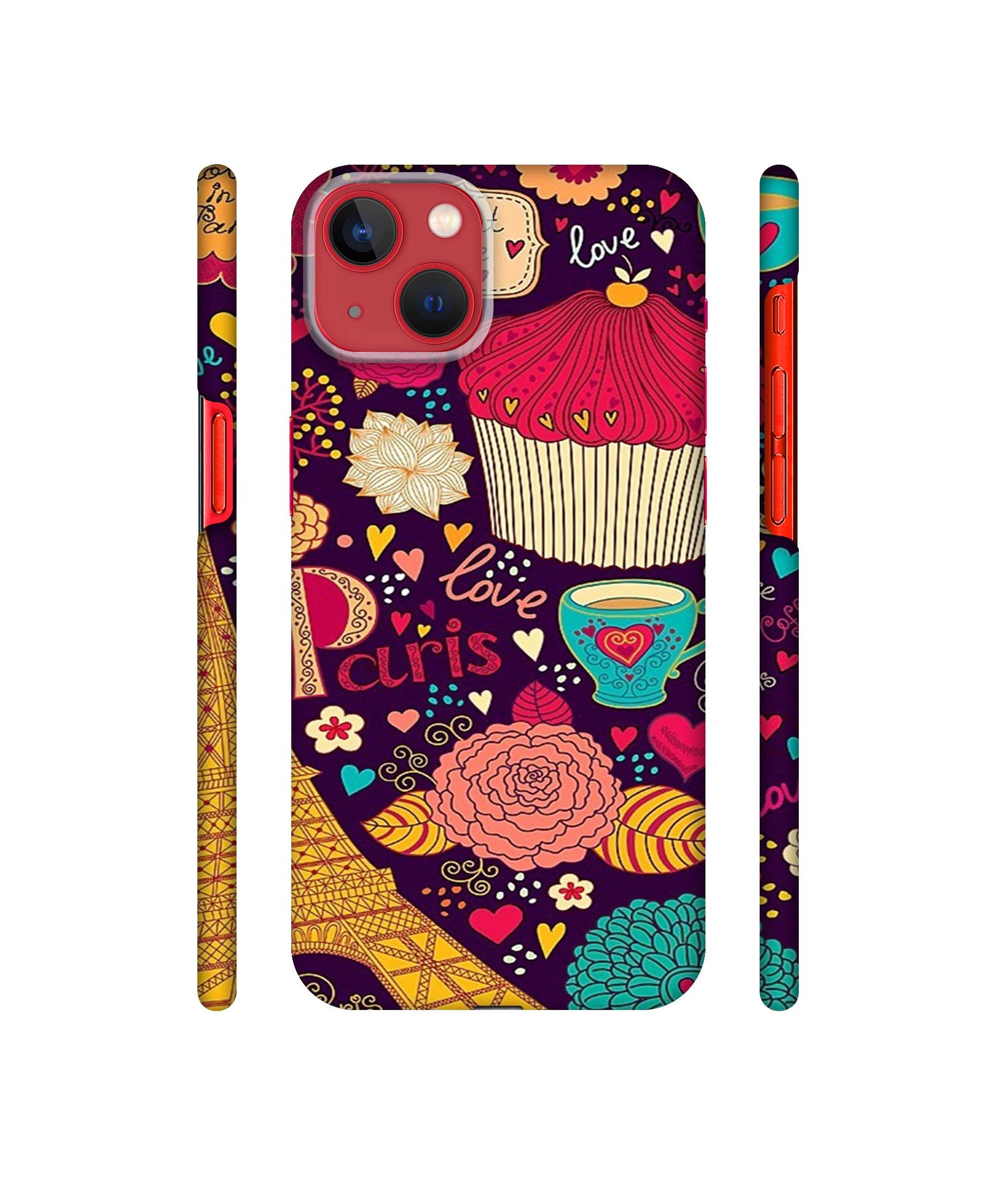 Paris Flower Love Designer Hard Back Cover for Apple iPhone 13